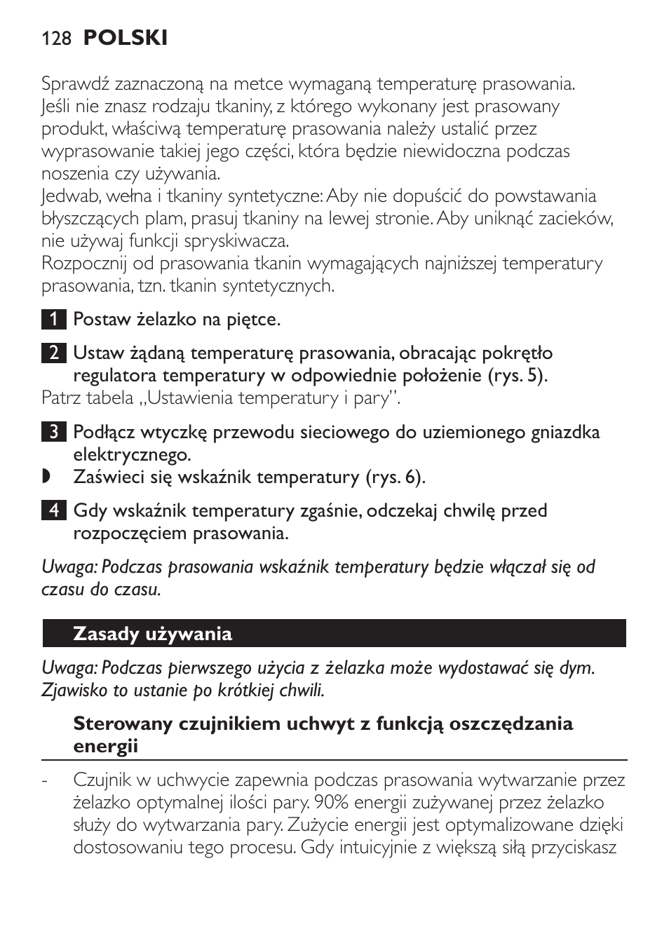 Zasady używania | Philips GC3620 User Manual | Page 128 / 224