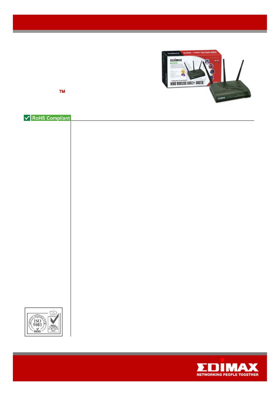 Edimax Technology AR-7064Mg+ User Manual | 2 pages