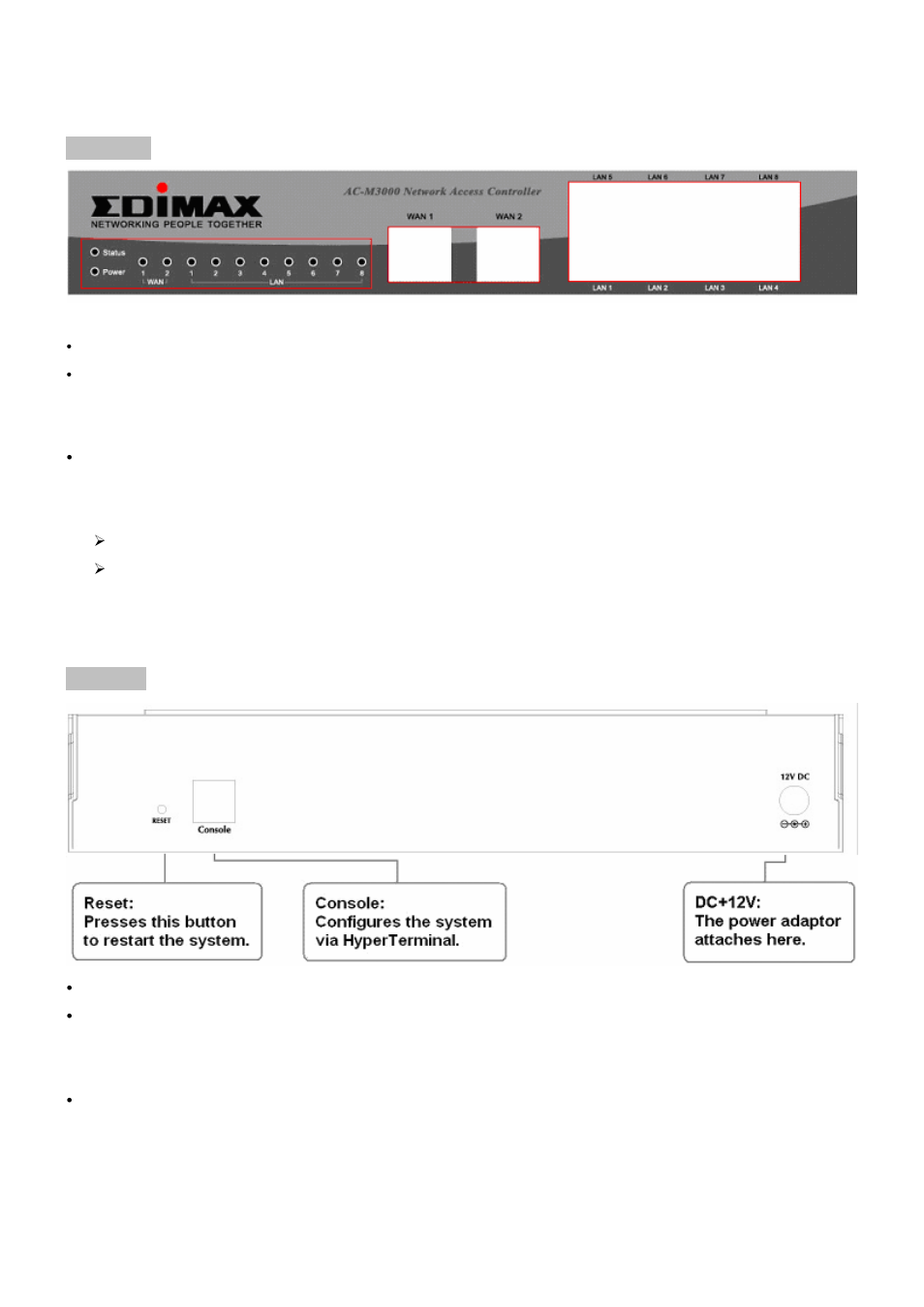 3 panel function descriptions | Edimax Technology AC-M1000 User Manual | Page 11 / 158