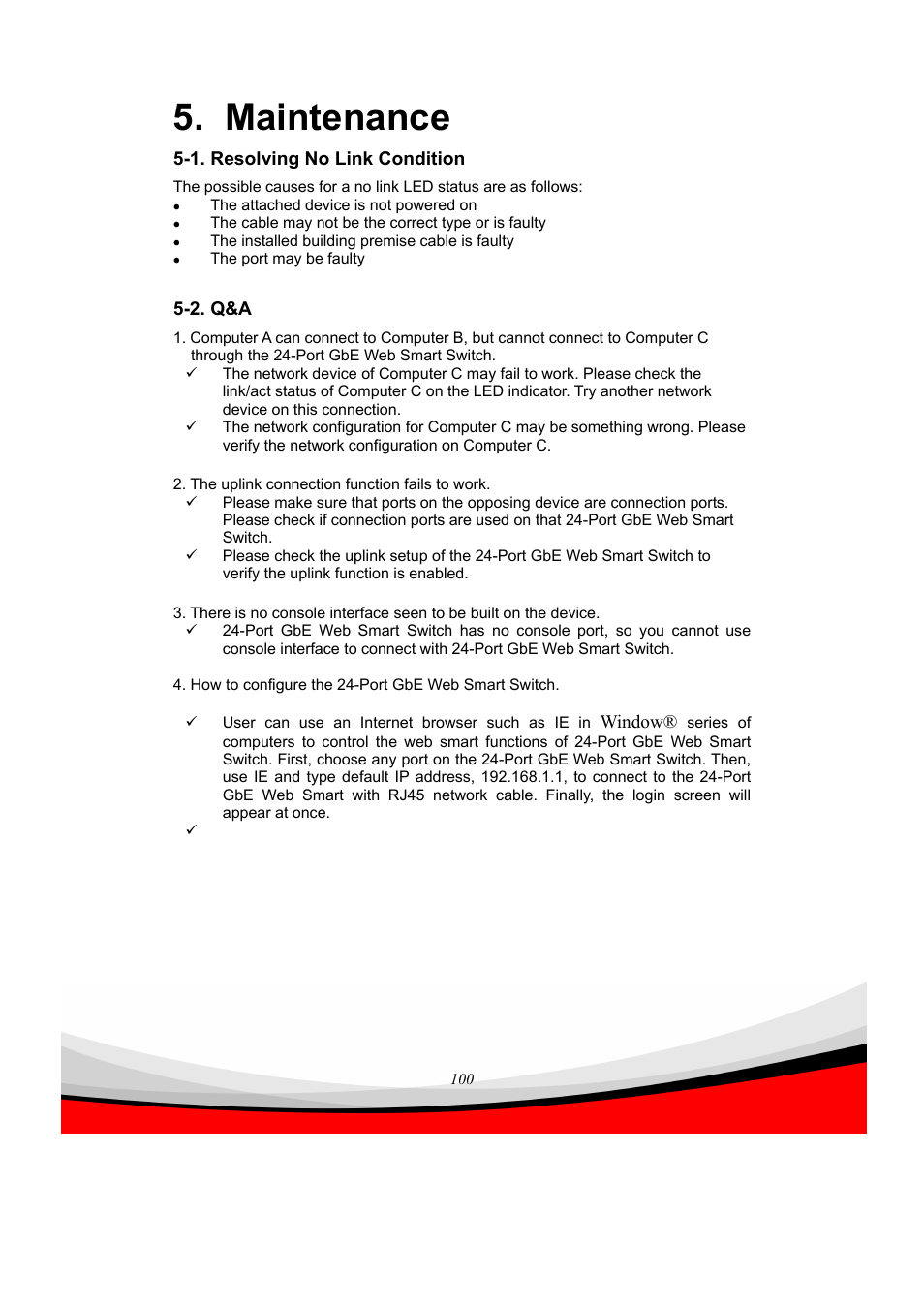 Maintenance | Edimax Technology ES-5240G+ User Manual | Page 106 / 111