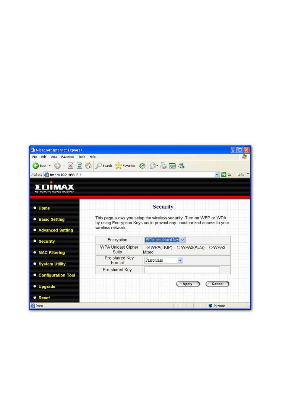 Wpa pre-shared key | Edimax Technology EW-7206Apg User Manual | Page 32 / 47