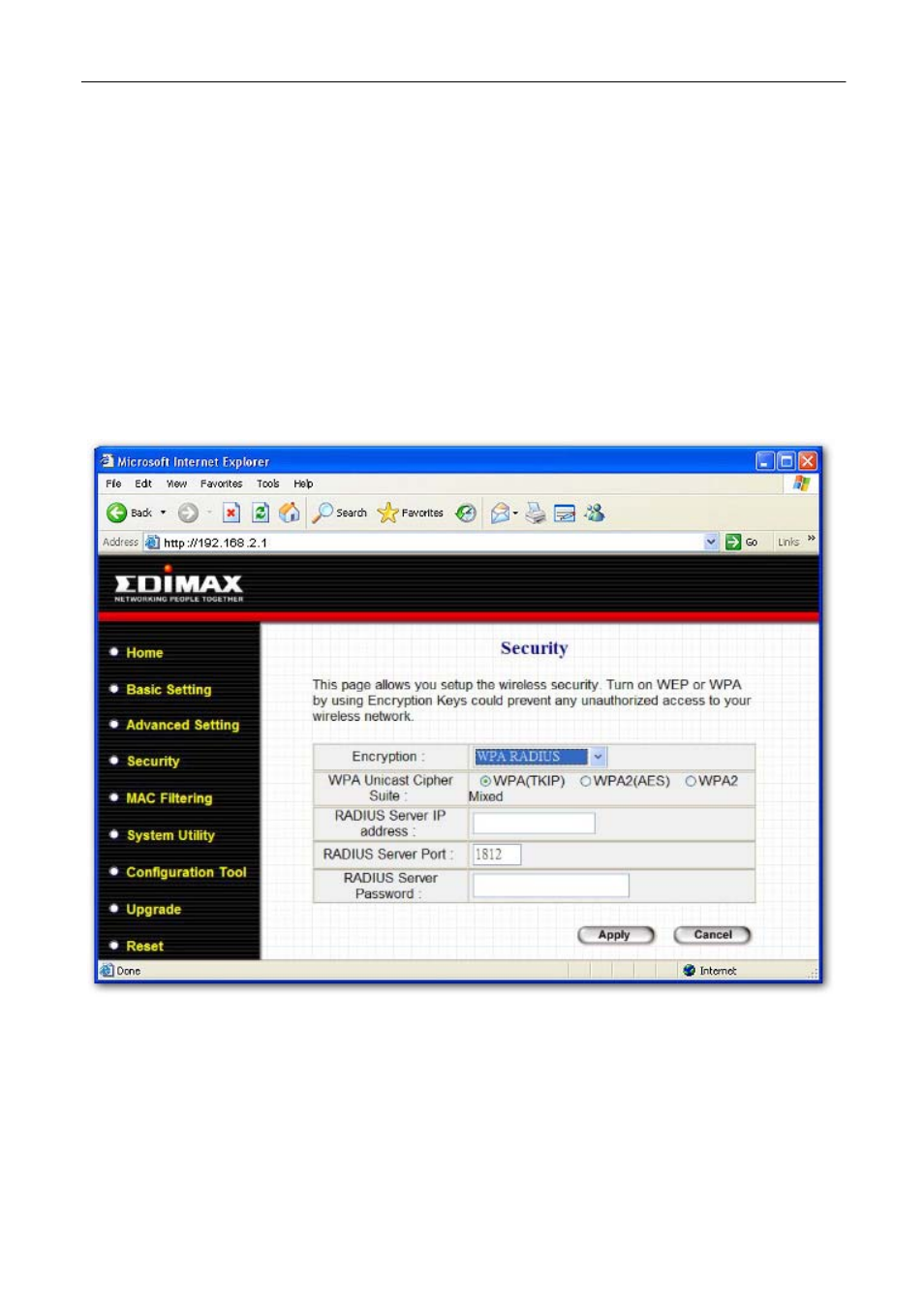 Wpa radius | Edimax Technology EW-7206Apg User Manual | Page 34 / 47