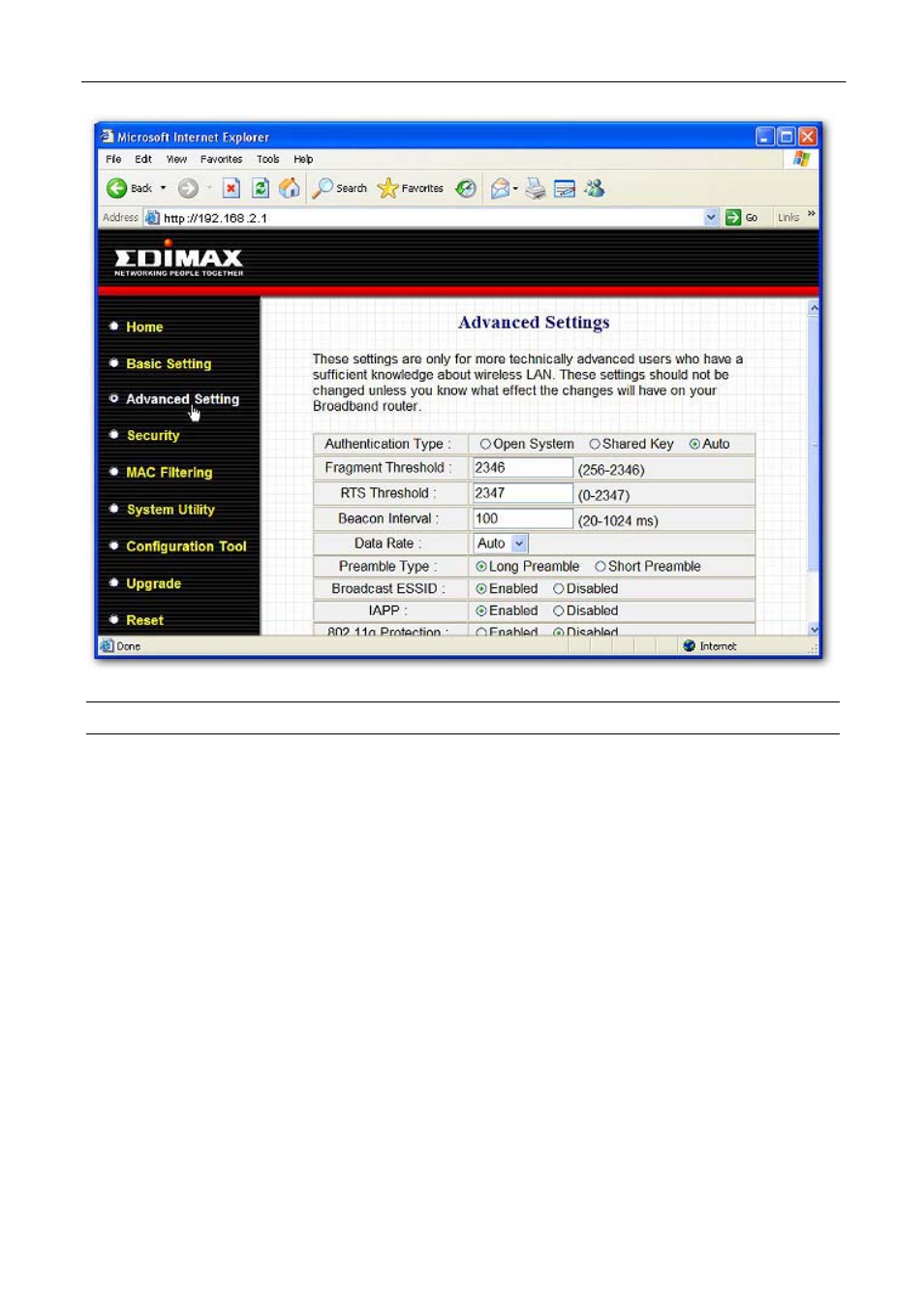 Parameter description | Edimax Technology EW-7206PDg User Manual | Page 25 / 47