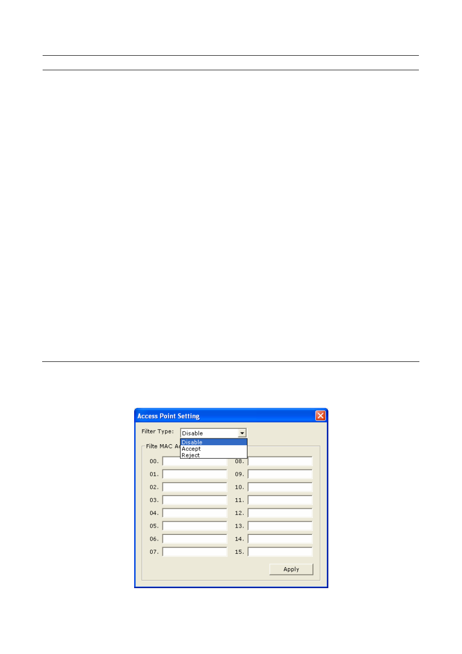 3 mac address filter, Mac address filter | Edimax Technology pmn802.11b/g WLAN USB adapter with Wi-Fi Detector User Manual | Page 30 / 34