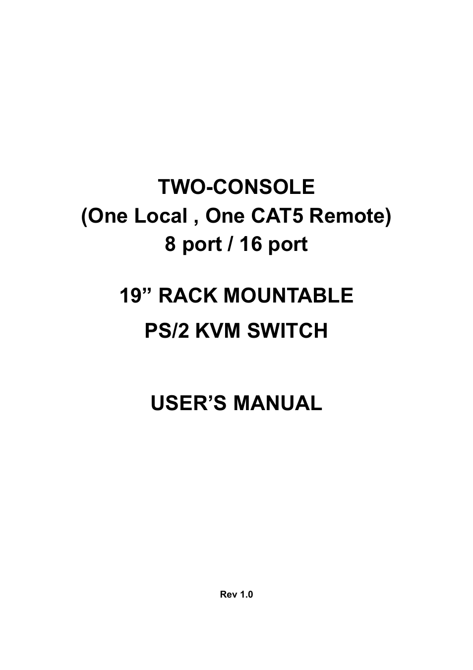 Edimax Technology Two-console 16 port PS/2 KVM Switch User Manual | 20 pages