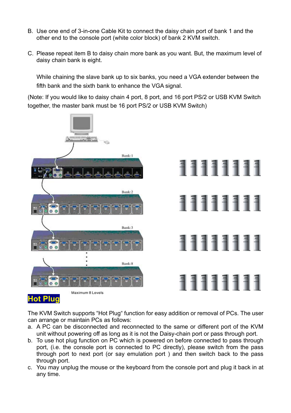 Hot plug | Edimax Technology Two-console 16 port PS/2 KVM Switch User Manual | Page 15 / 20