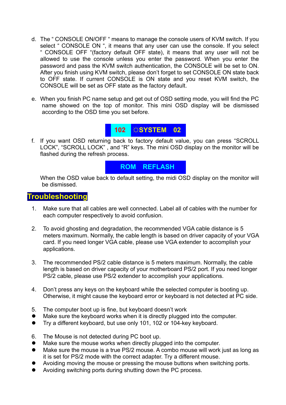 Troubleshooting | Edimax Technology Two-console 16 port PS/2 KVM Switch User Manual | Page 18 / 20