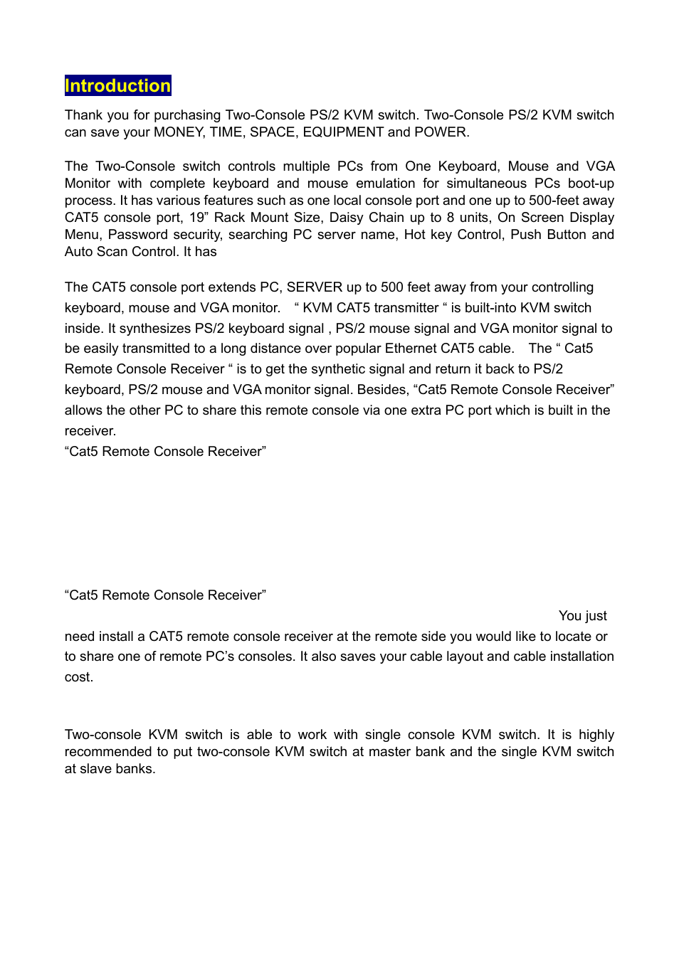 Introduction | Edimax Technology Two-console 16 port PS/2 KVM Switch User Manual | Page 3 / 20