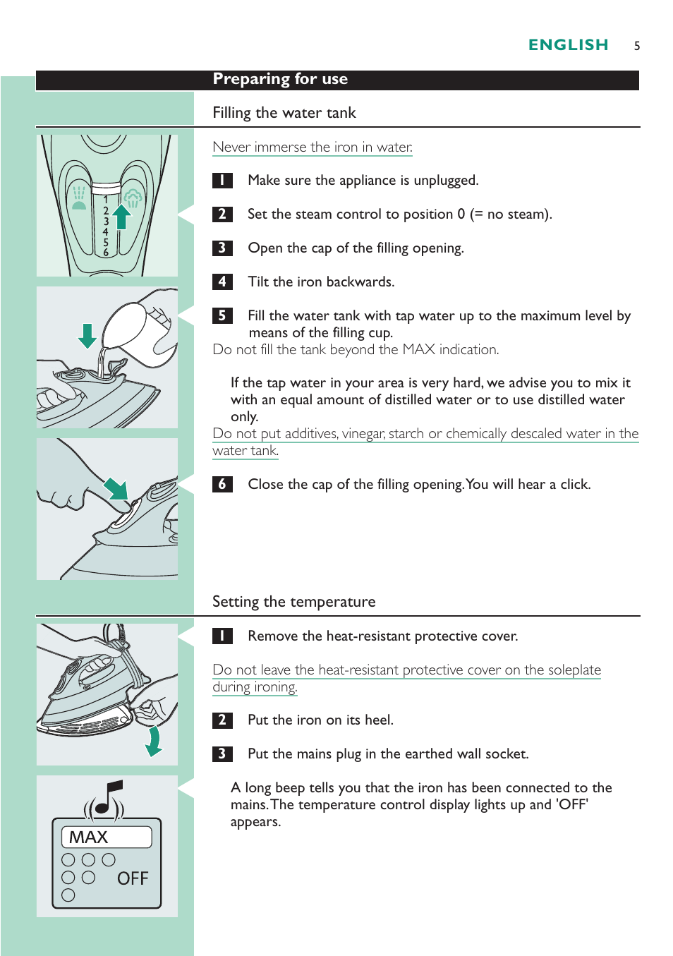 Philips GC4250 User Manual | Page 5 / 76