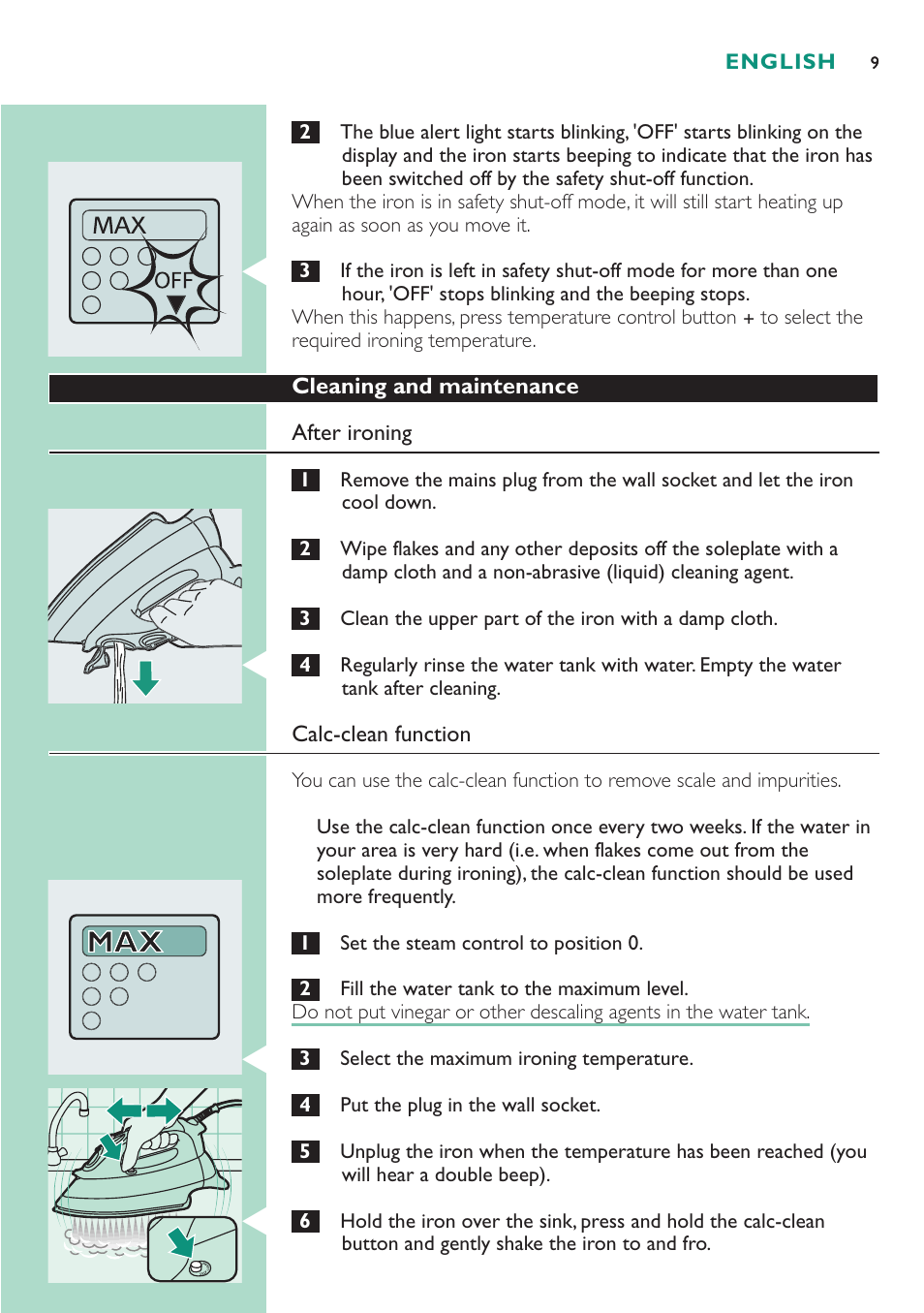 Philips GC4250 User Manual | Page 9 / 76