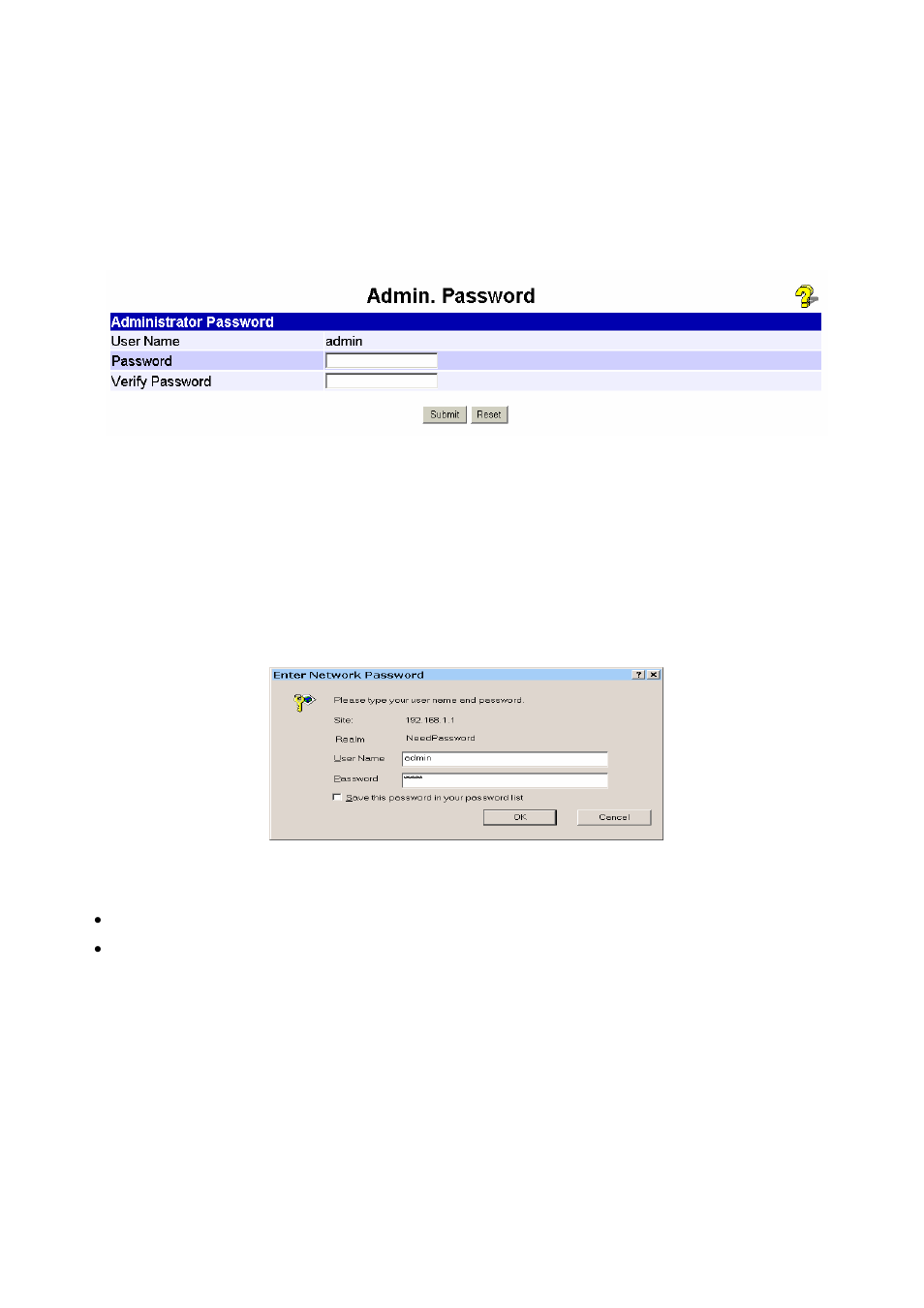Admin password screen | Edimax Technology Edimax user guide Router User Manual | Page 61 / 81