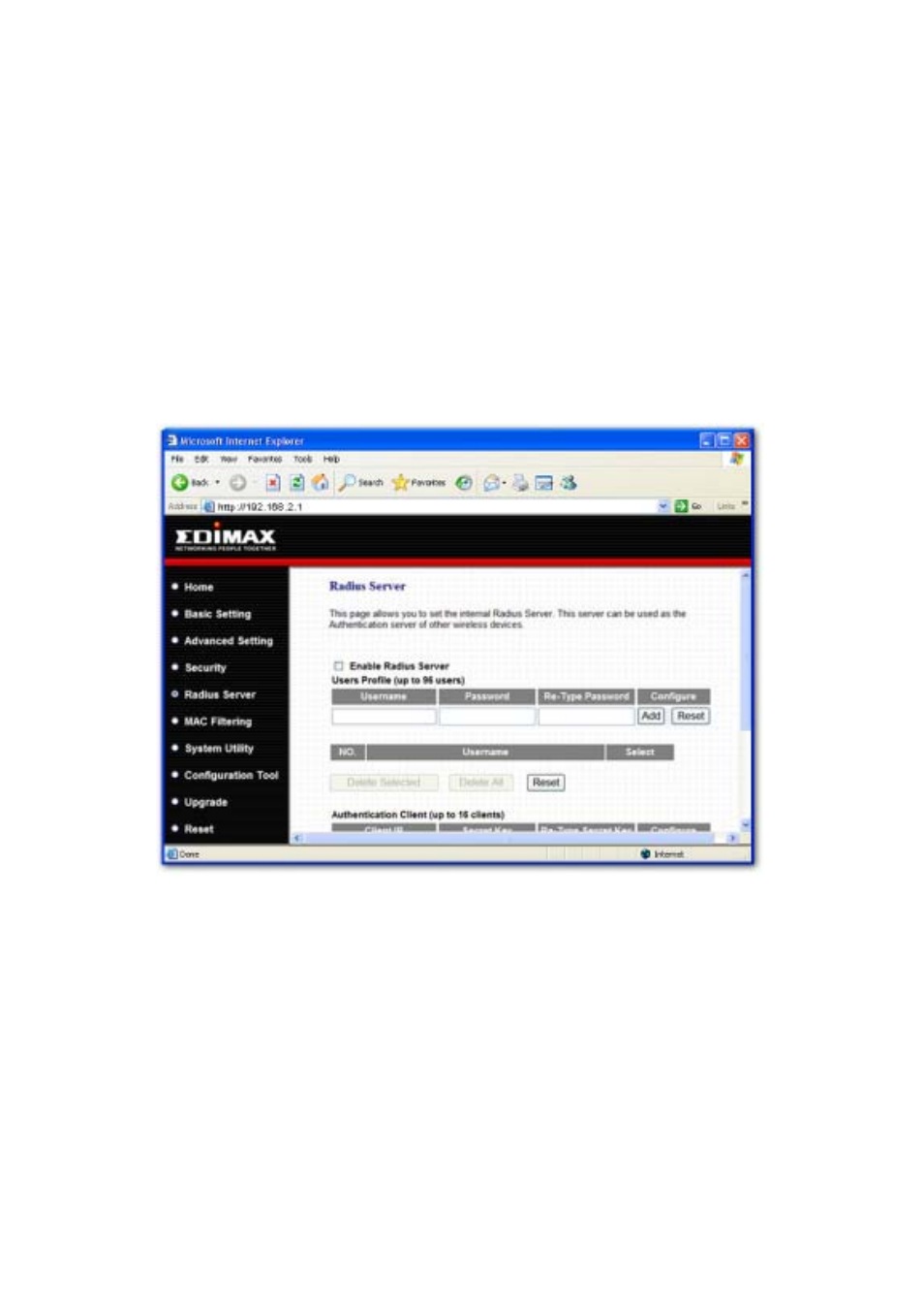 5 radius ser ver | Edimax Technology Wireless LAN Access Point User Manual | Page 32 / 44
