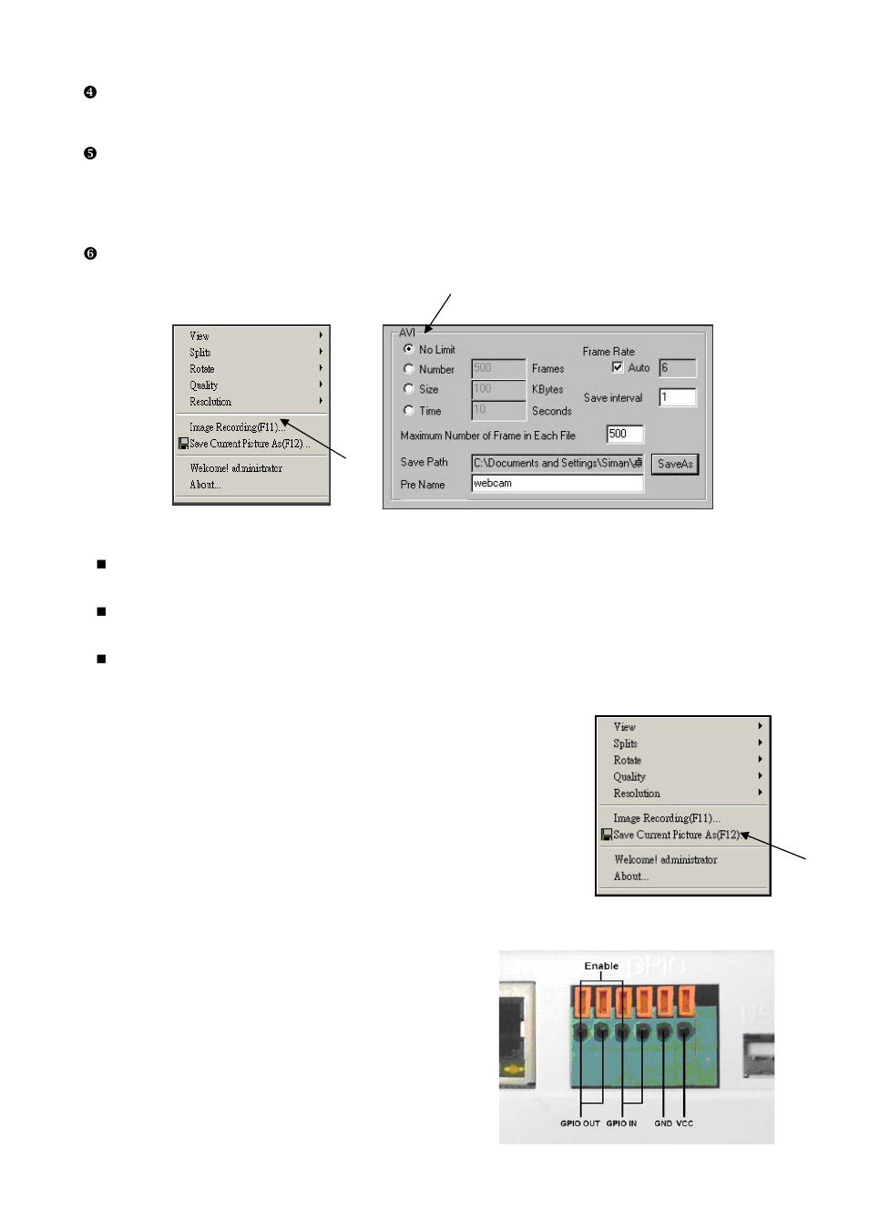 Gpio function, 3. save current picture as | Edimax Technology i-Watcher Pan/Tilt Internet IP Camera User Manual | Page 28 / 45
