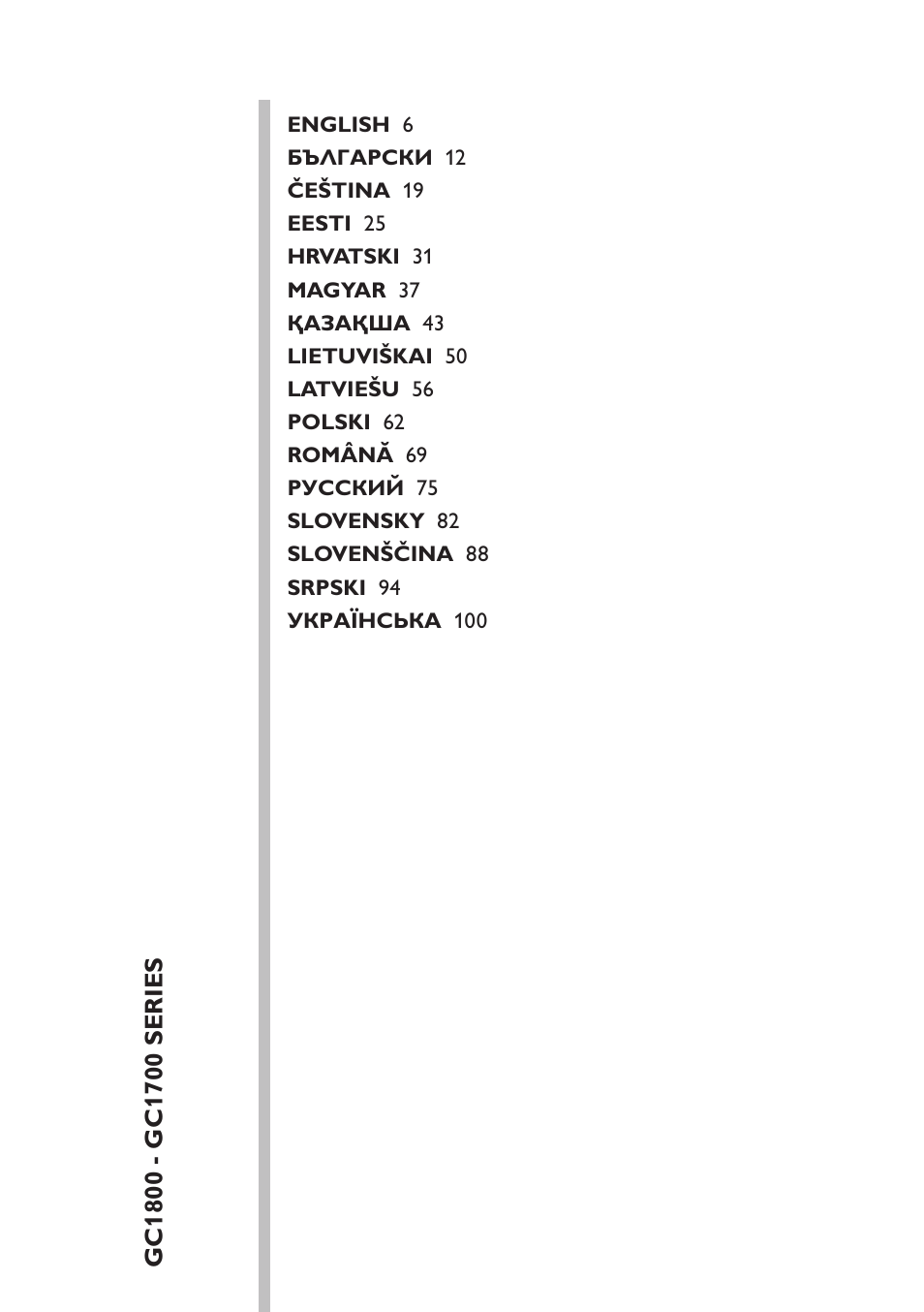 Philips GC1705 User Manual | Page 5 / 112