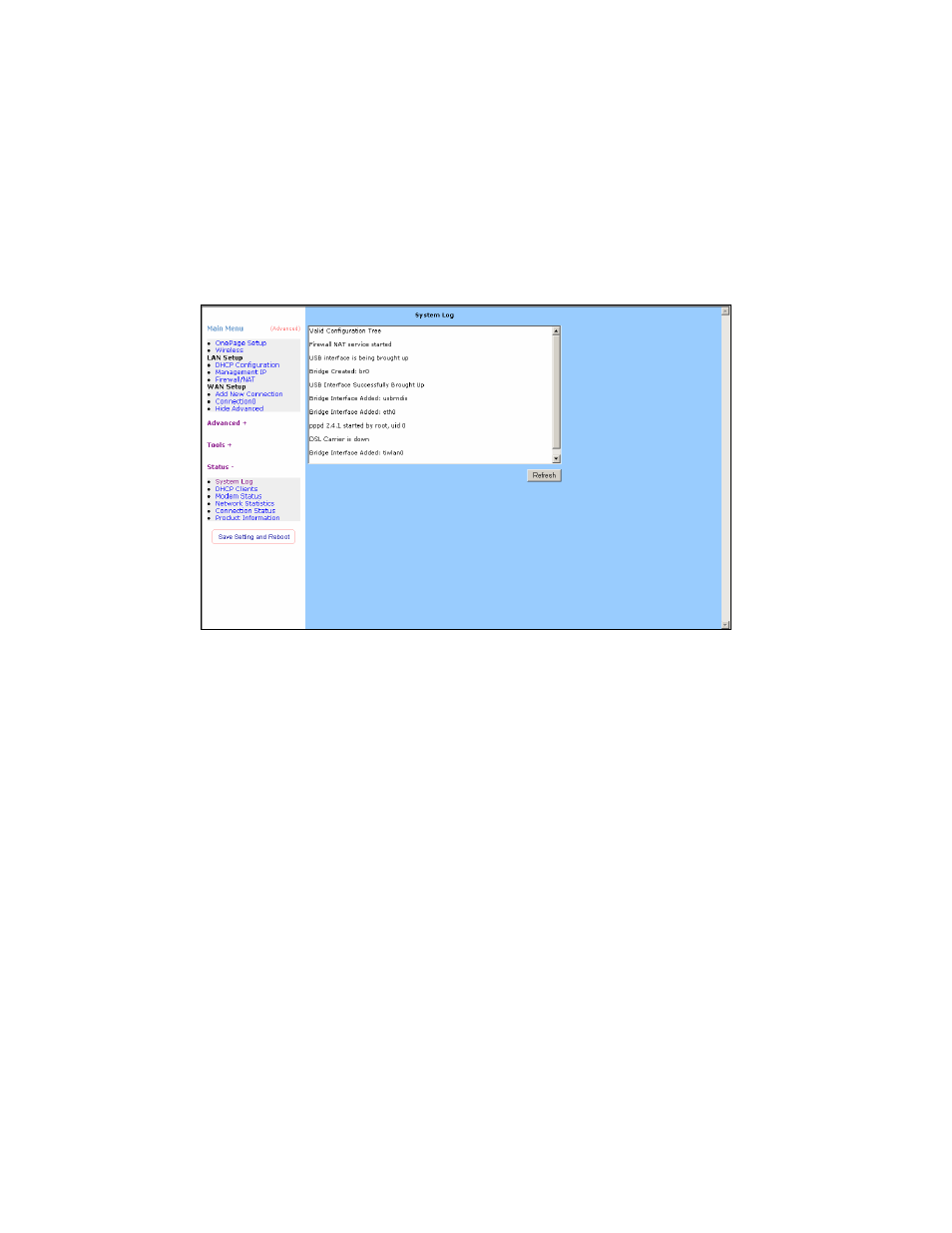 Status, System log | Edimax Technology AR-6024WG User Manual | Page 63 / 73