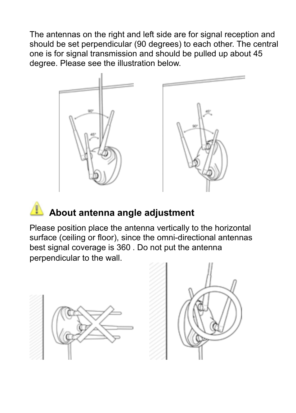 About antenna angle adjustment | Edimax Technology 802.11n/MIMO Antenna Relocation Stand EA-MARS User Manual | Page 13 / 14