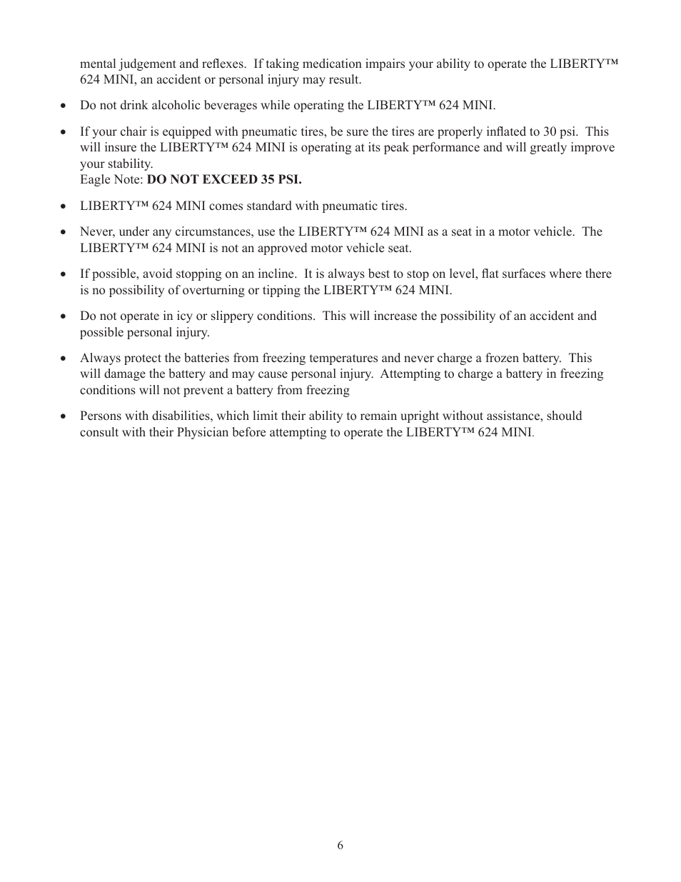 Eagle Parts & Products LIBERTY 624 mini User Manual | Page 7 / 30