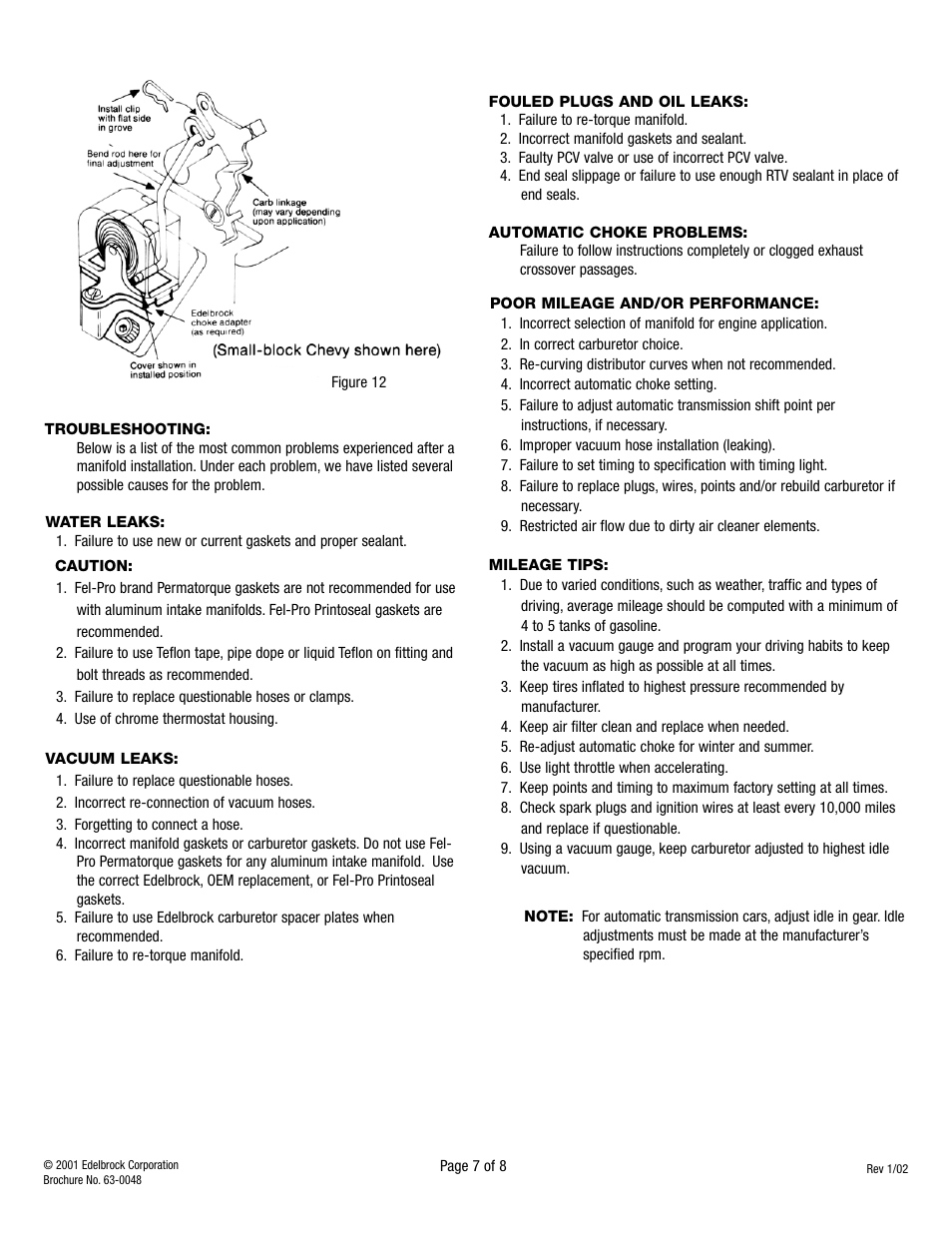 Edelbrock 330/350/403 User Manual | Page 9 / 10