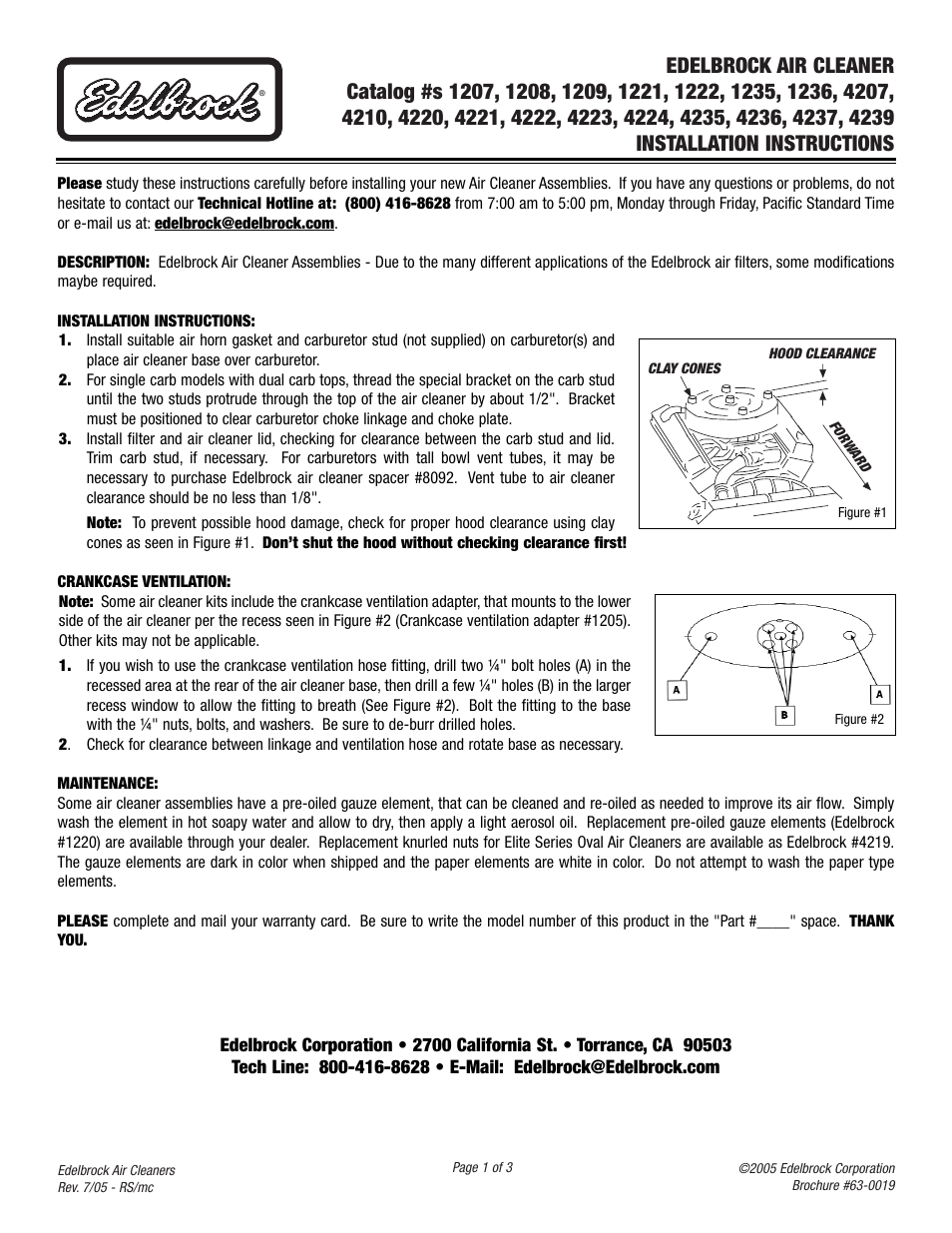 Edelbrock 1235 User Manual | 3 pages