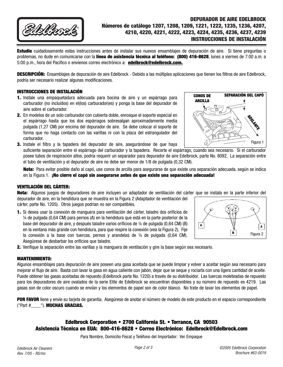 Edelbrock 1235 User Manual | Page 2 / 3