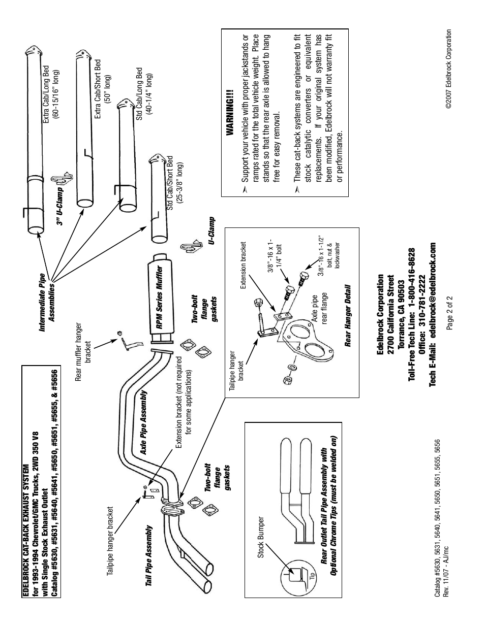 Edelbrock 2WD 350 V8 User Manual | Page 2 / 2