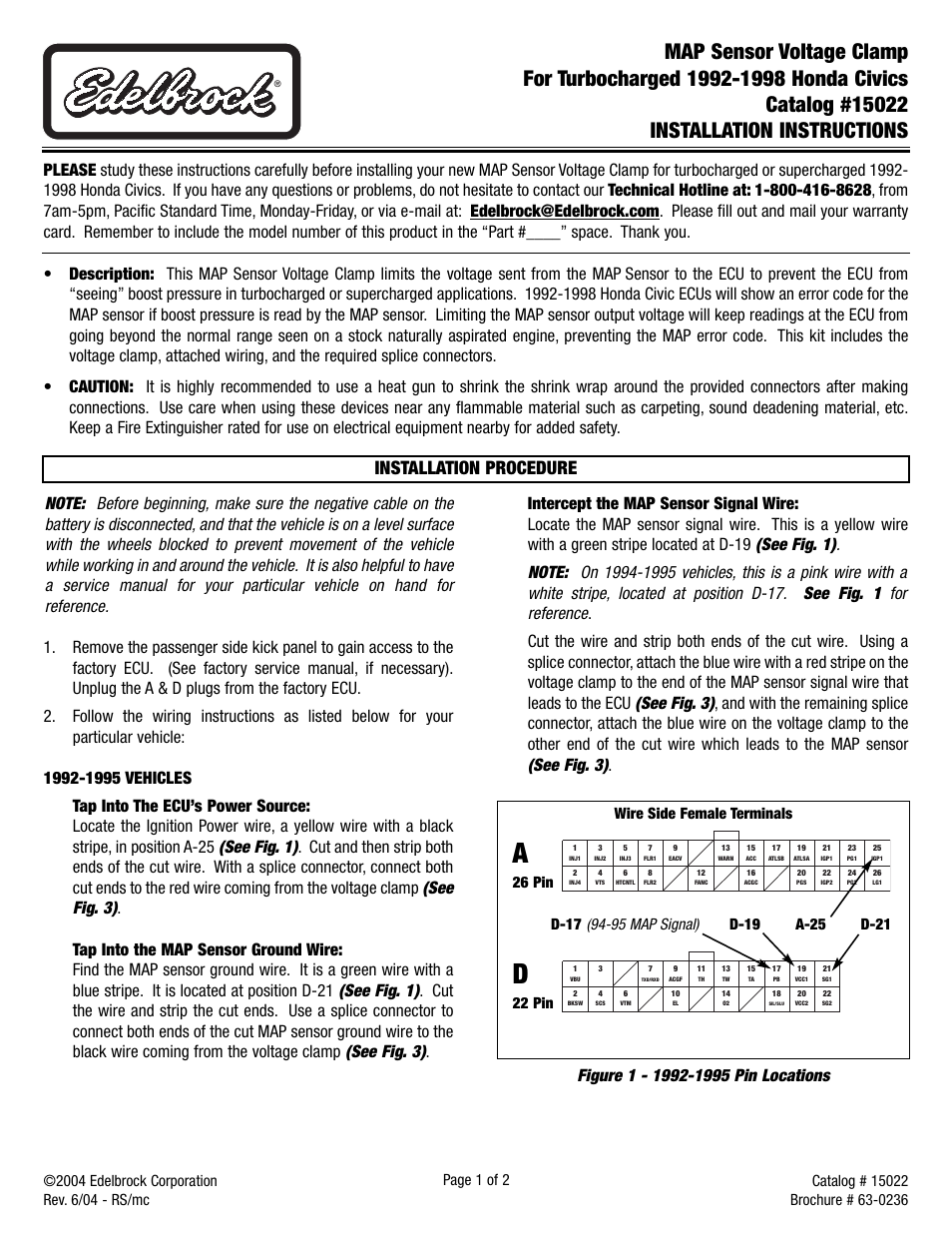 Edelbrock 15022 User Manual | 2 pages