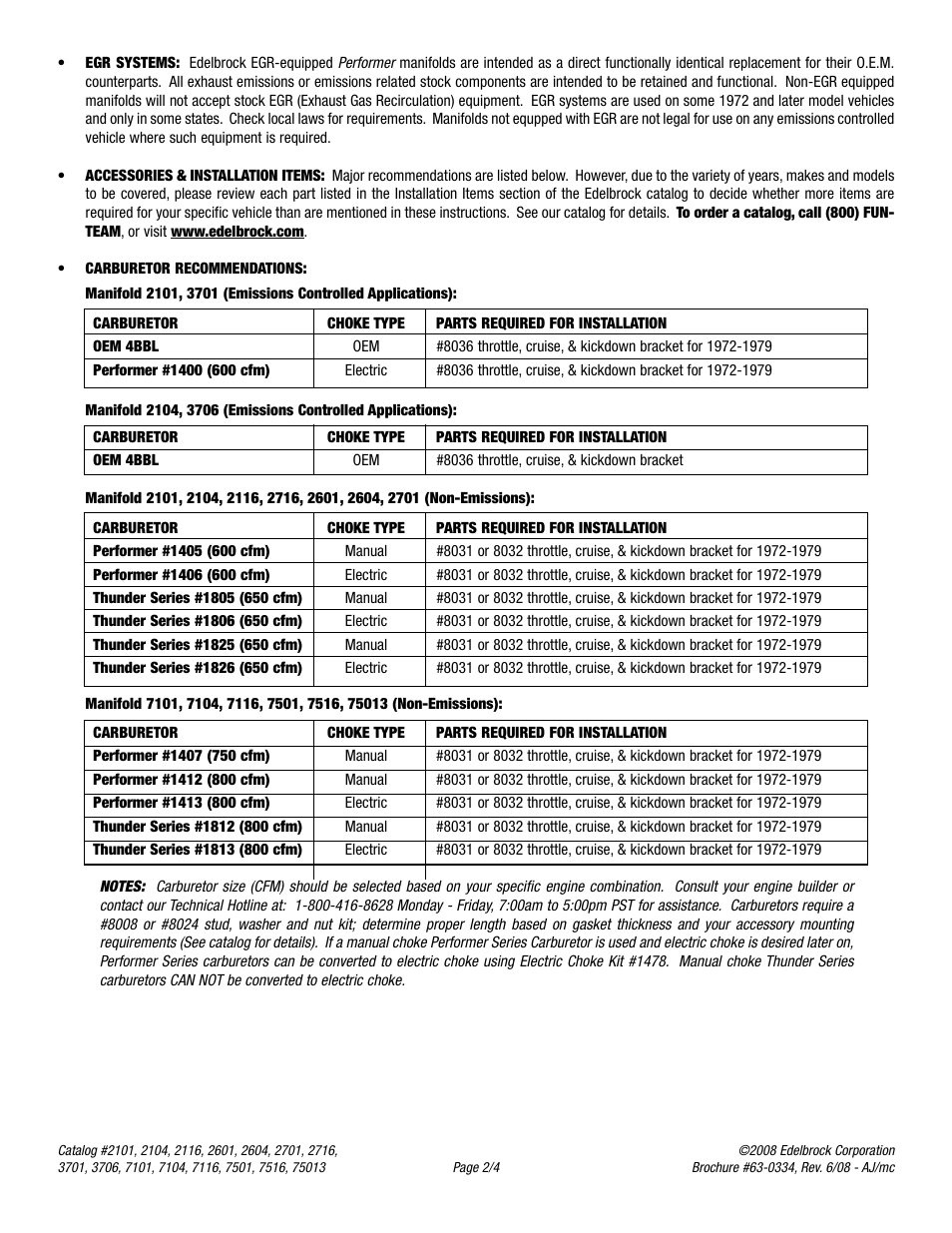 Edelbrock 2104 User Manual | Page 2 / 4