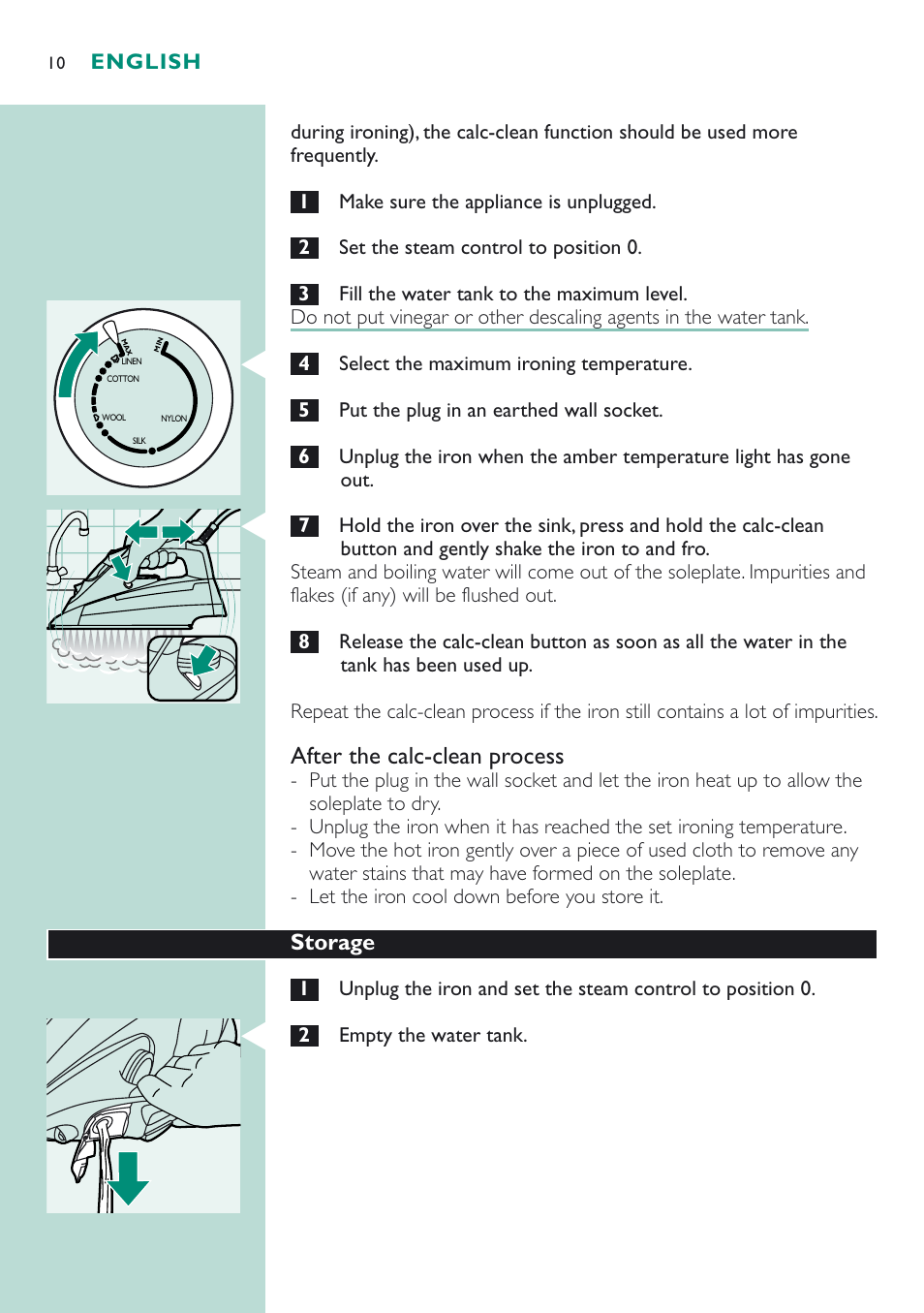 After the calc-clean process | Philips GC 4320 User Manual | Page 10 / 84