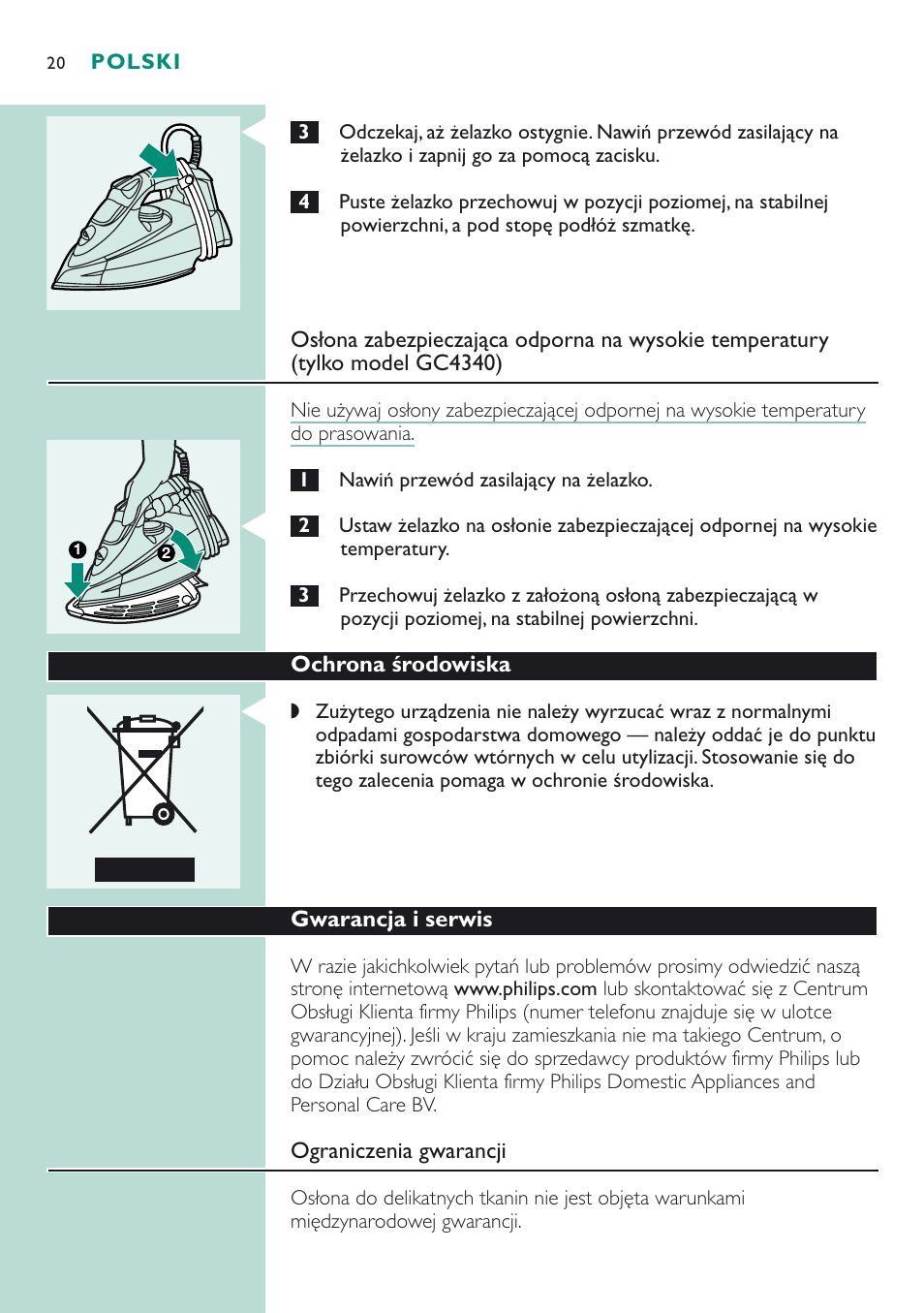 Philips GC 4320 User Manual | Page 20 / 84