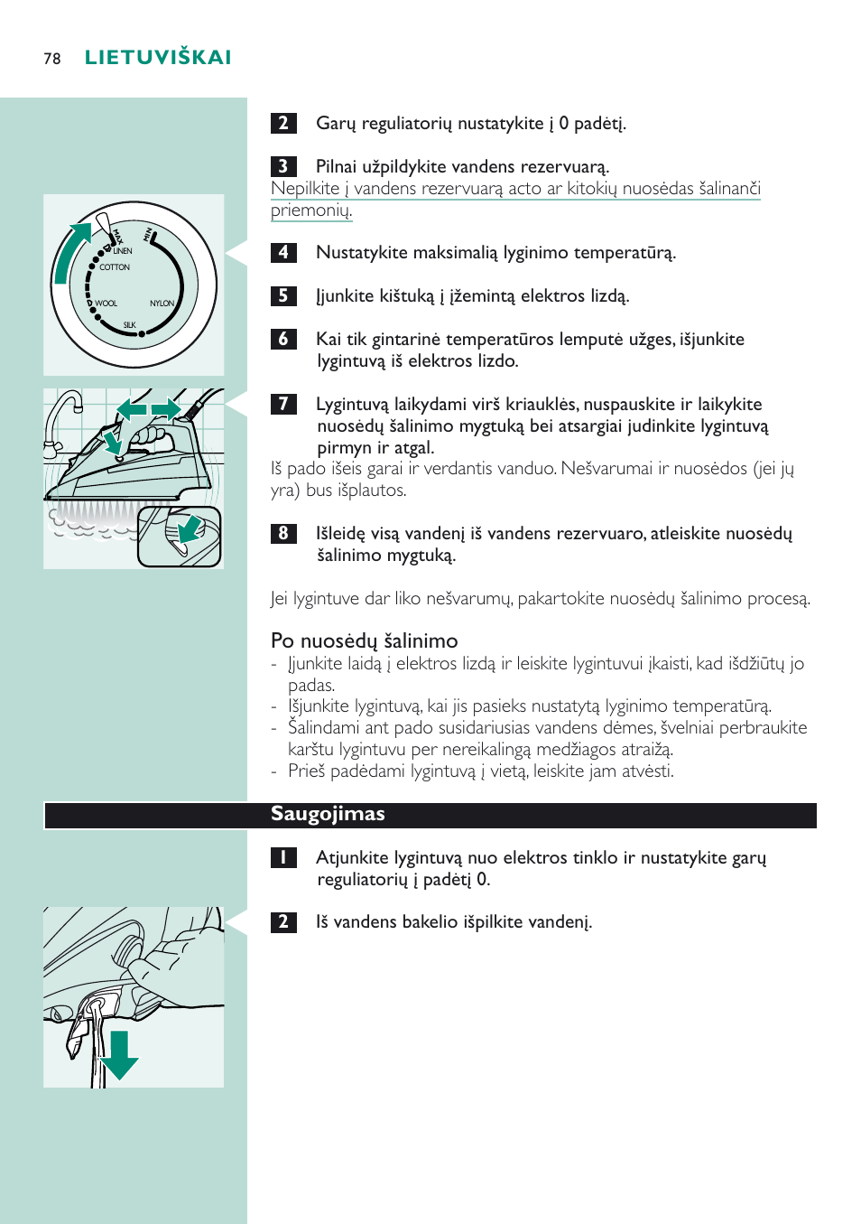 Po nuosėdų šalinimo | Philips GC 4320 User Manual | Page 78 / 84