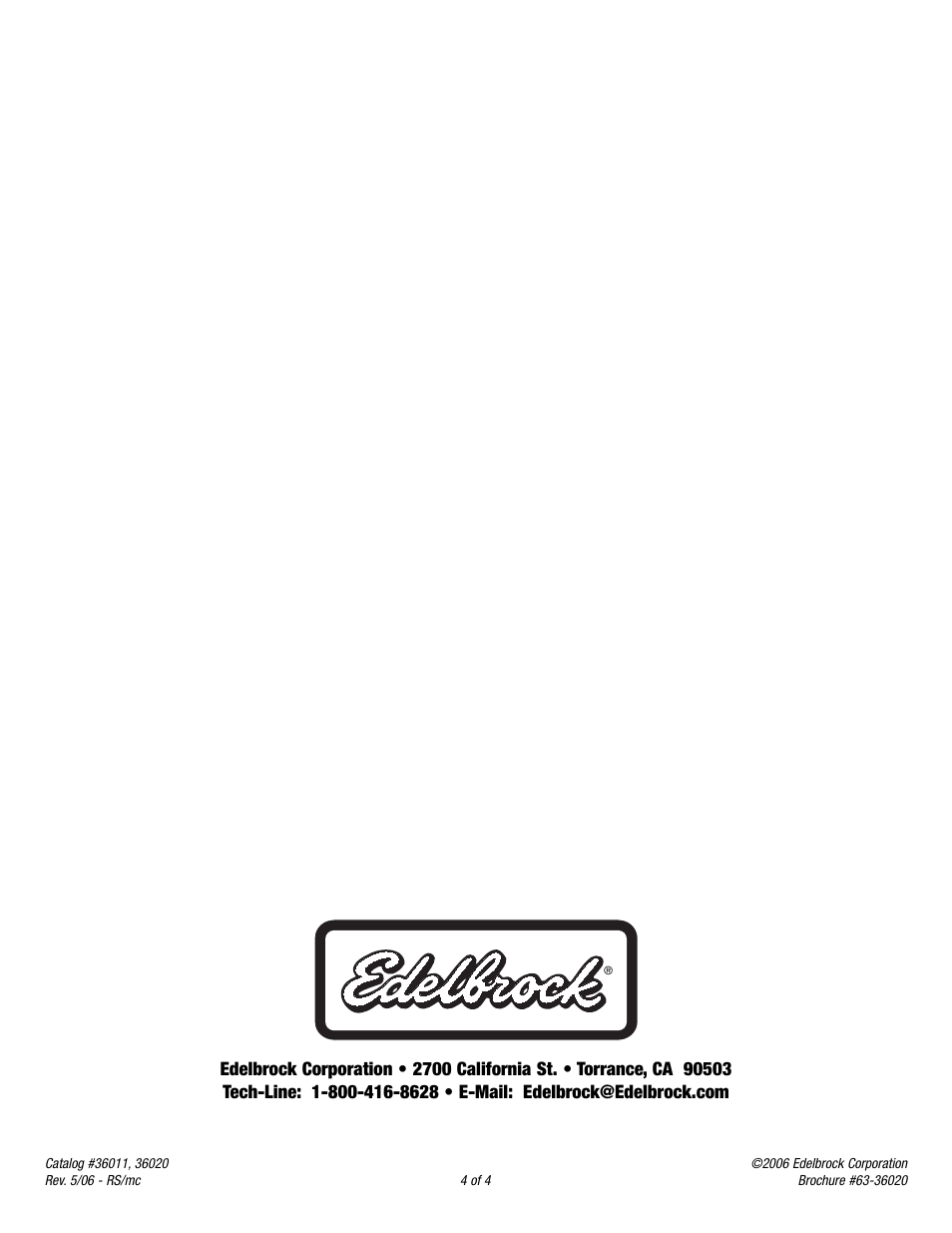 Edelbrock 36011 User Manual | Page 4 / 4