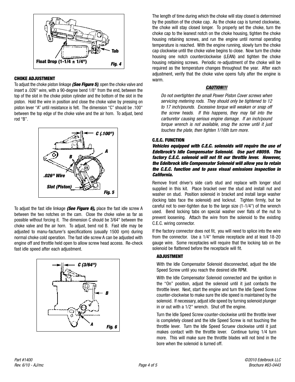 Edelbrock 1400 User Manual | Page 4 / 6