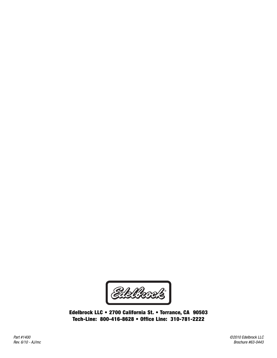 Edelbrock 1400 User Manual | Page 6 / 6