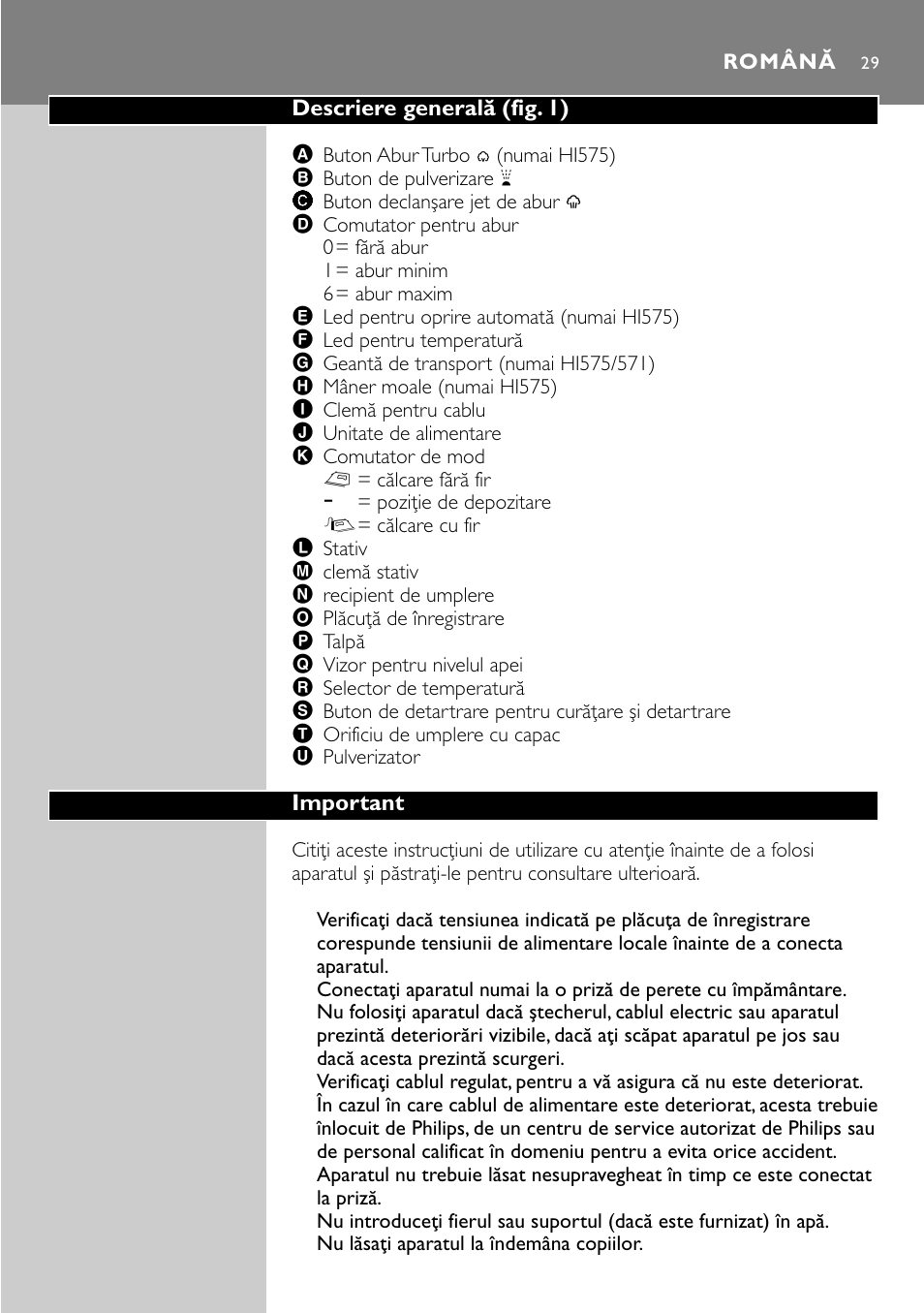Philips HI570 User Manual | Page 29 / 98