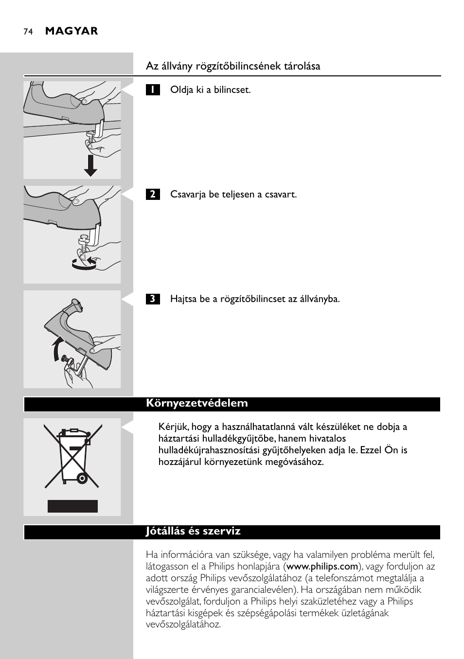 Philips HI570 User Manual | Page 74 / 98