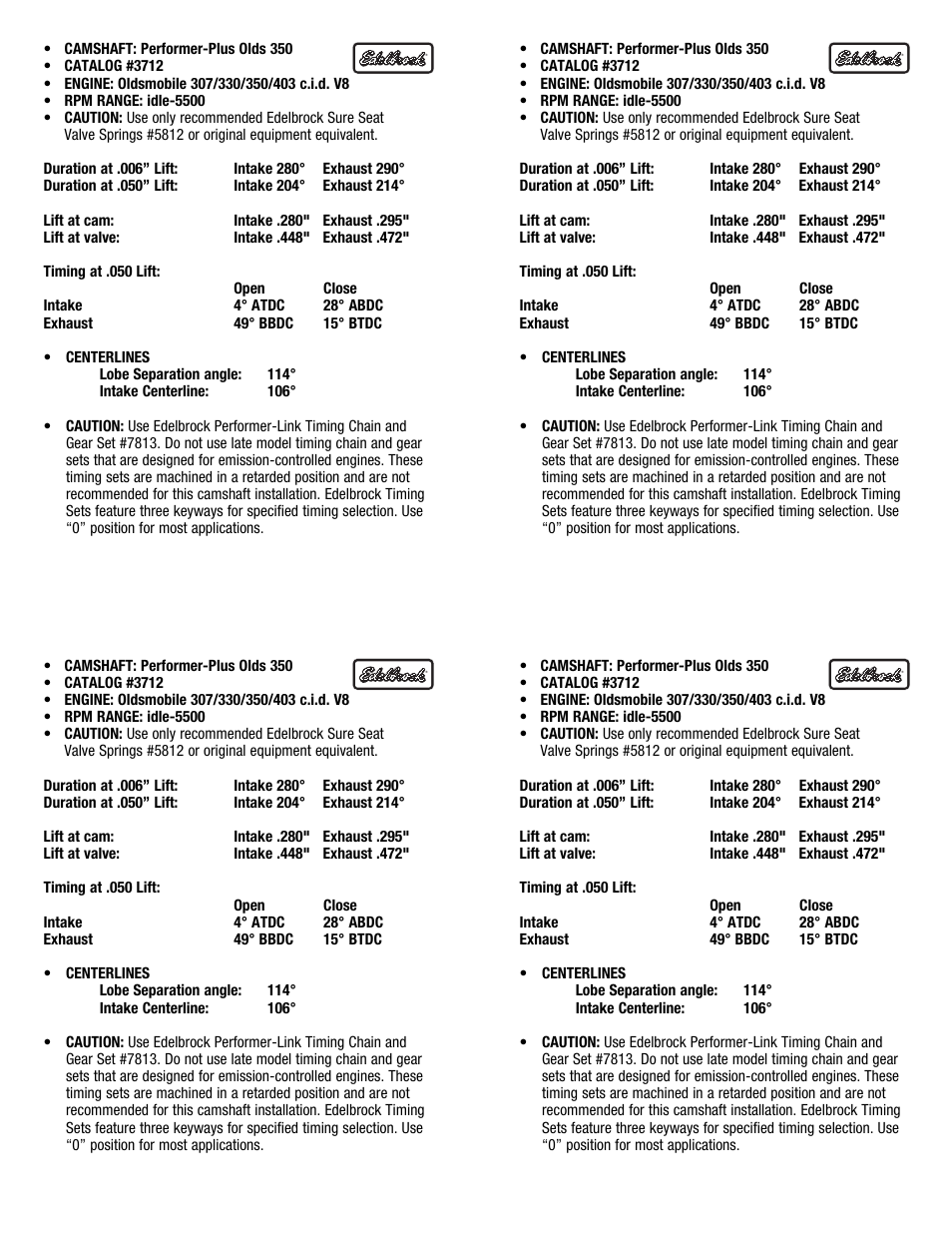 Edelbrock 330 User Manual | Page 4 / 4