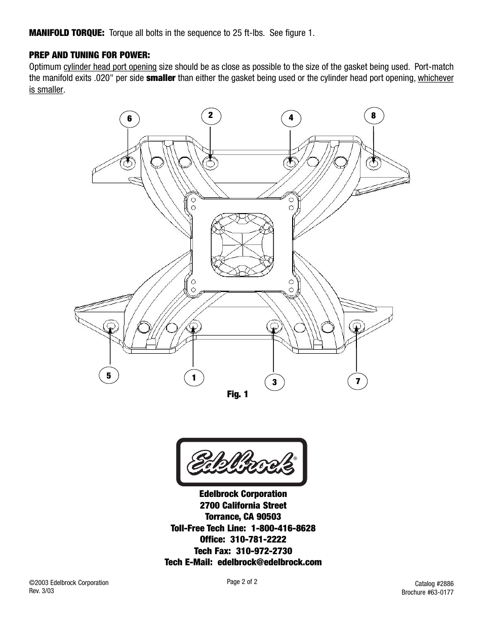 Edelbrock 2886 User Manual | Page 2 / 2