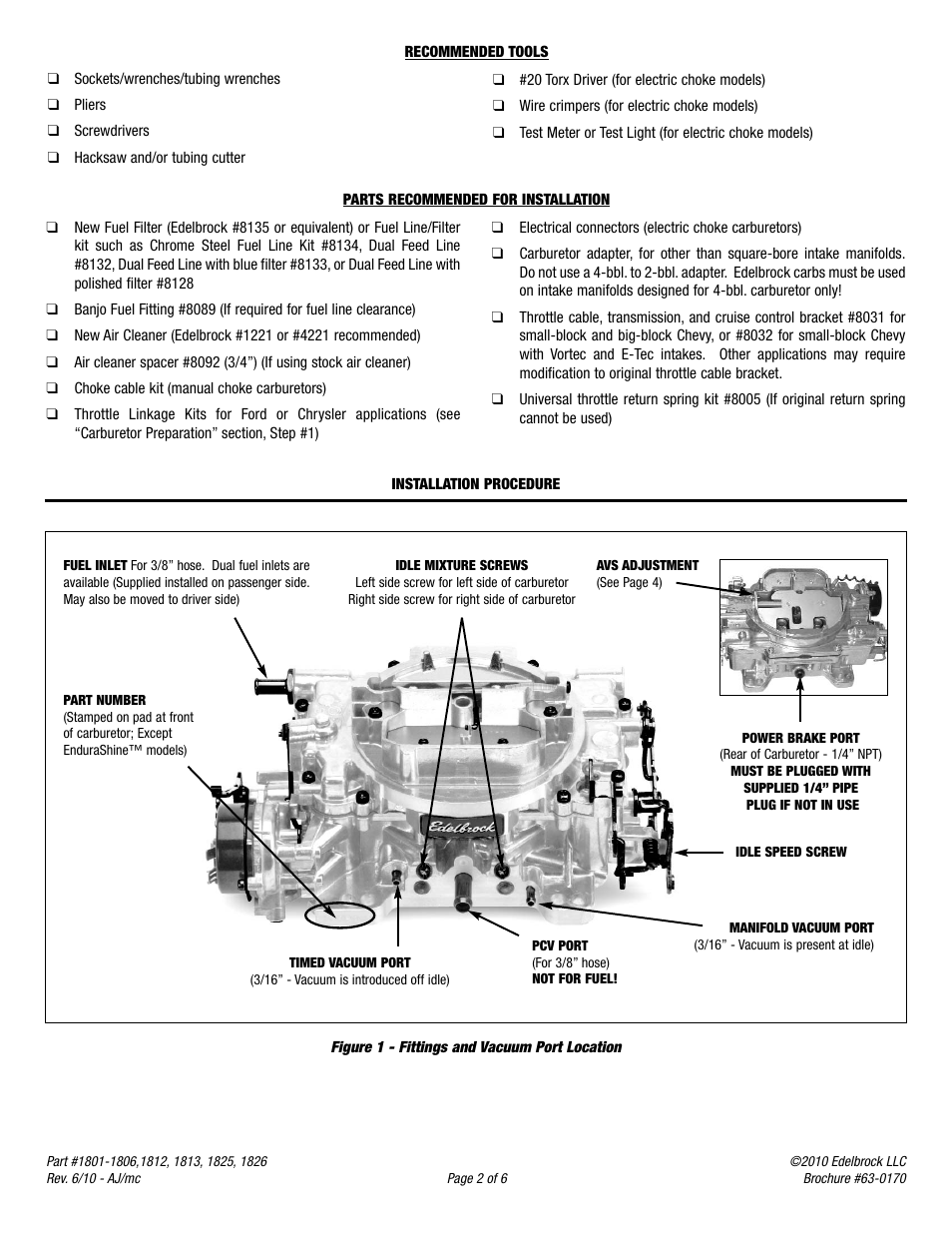 Edelbrock 1813 User Manual | Page 2 / 6