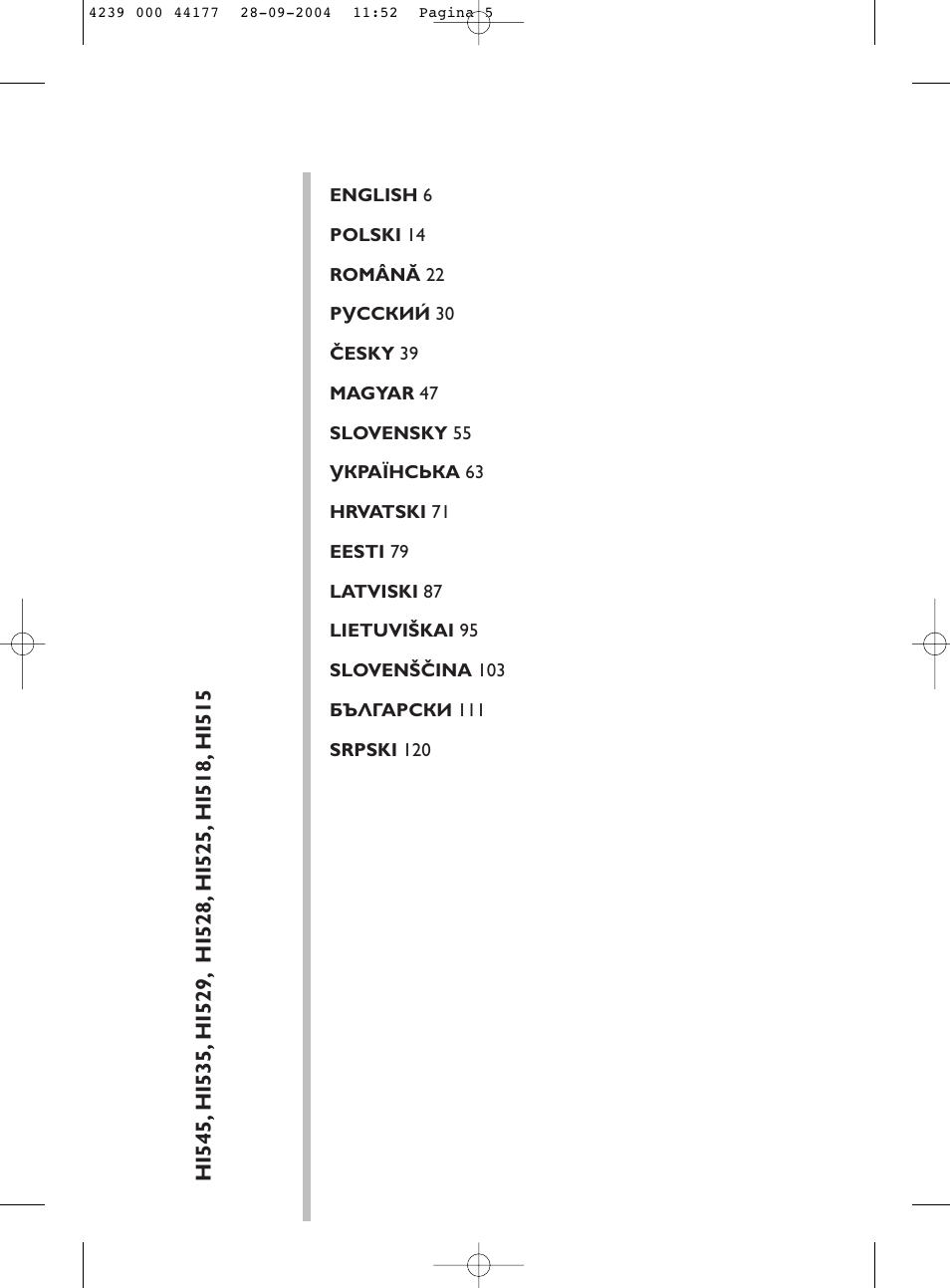 Philips HI518 User Manual | Page 5 / 130