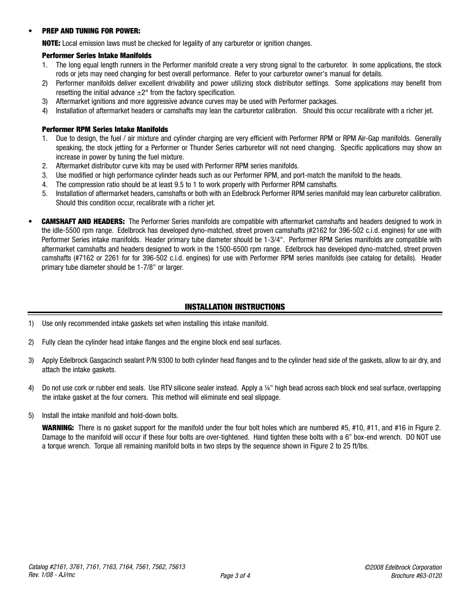 Edelbrock 2161 User Manual | Page 3 / 4