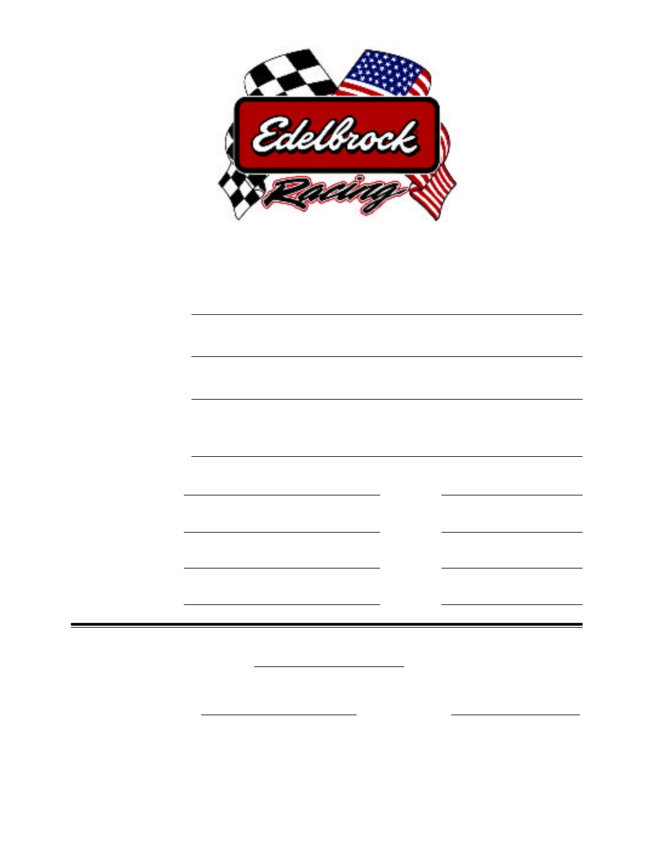 Installation instruction proofing form | Edelbrock 33505 User Manual | Page 7 / 7