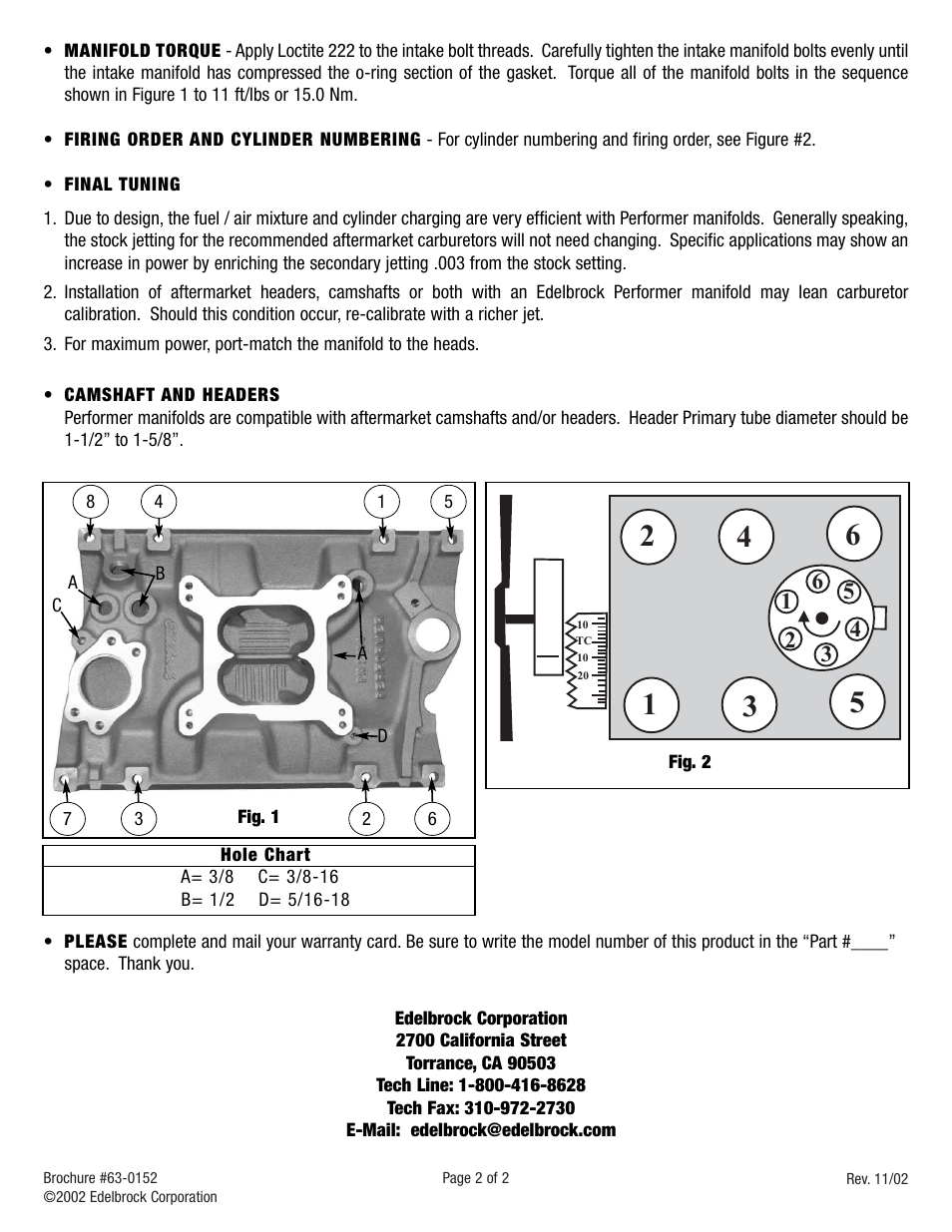 Edelbrock 2114 User Manual | Page 2 / 2
