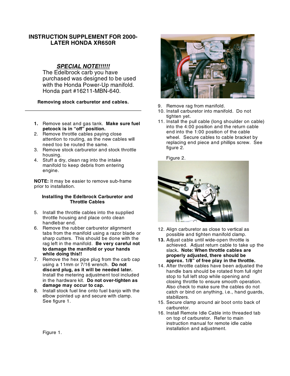 Edelbrock 16211-MBN-640 User Manual | 2 pages
