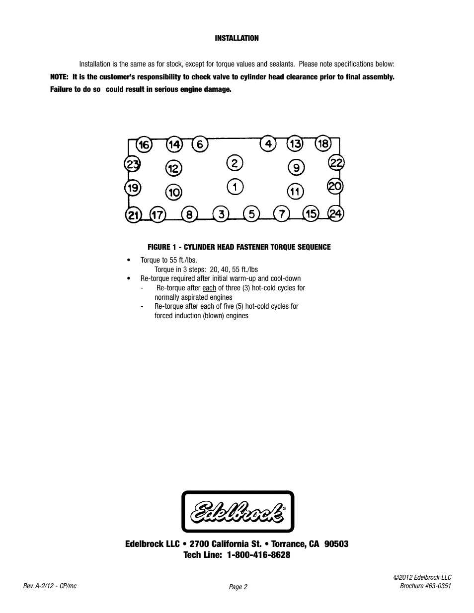 Edelbrock 1115 User Manual | Page 2 / 2