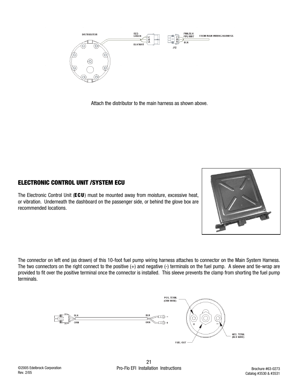 Electronic control unit /system ecu | Edelbrock 3530 User Manual | Page 21 / 33