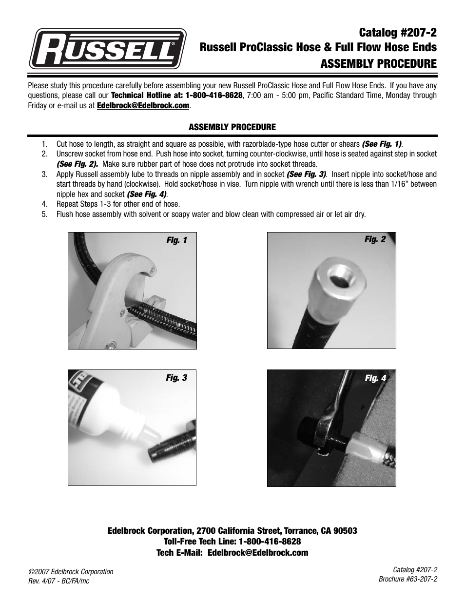 Edelbrock 207-2 User Manual | 1 page