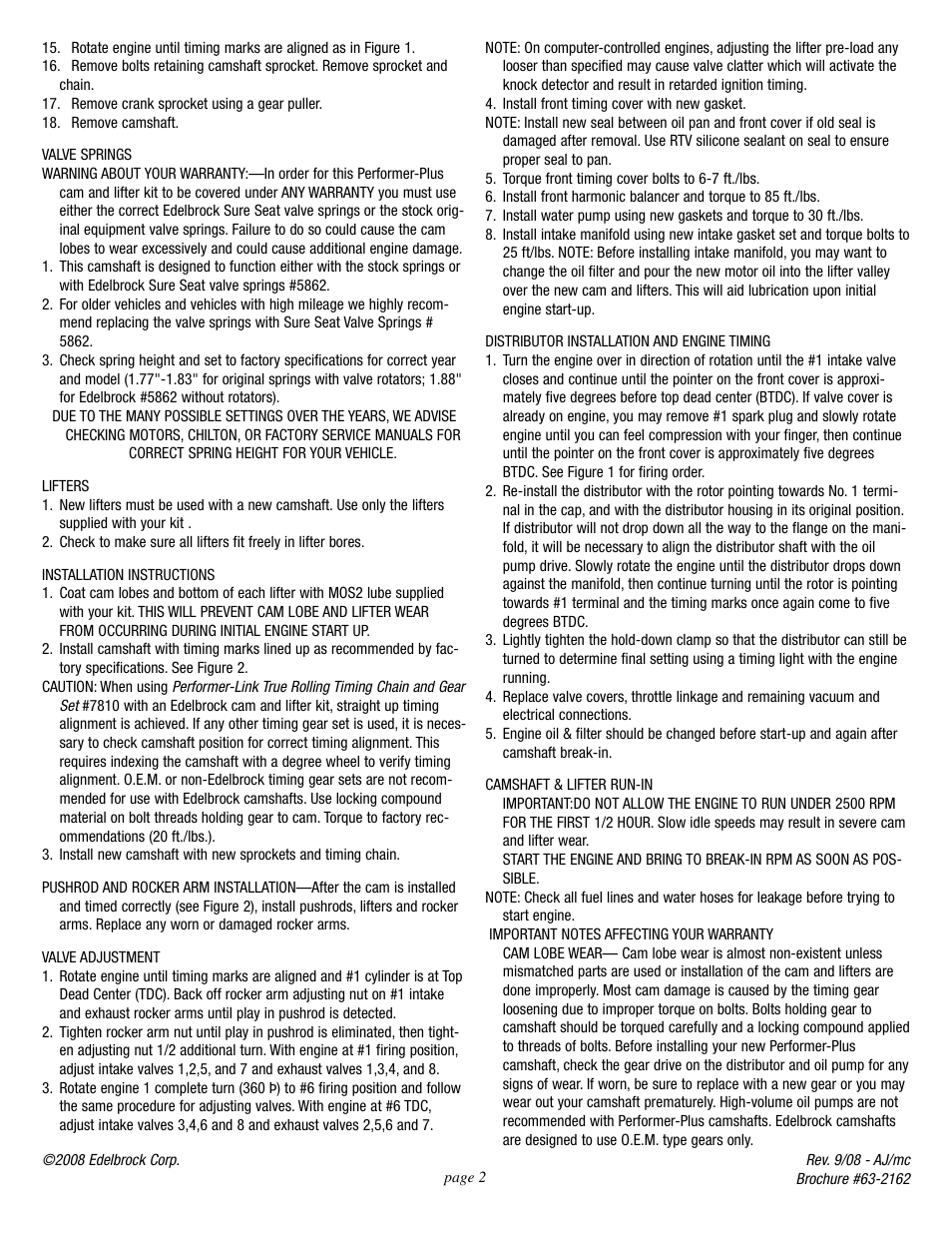 Edelbrock 2162 User Manual | Page 2 / 3