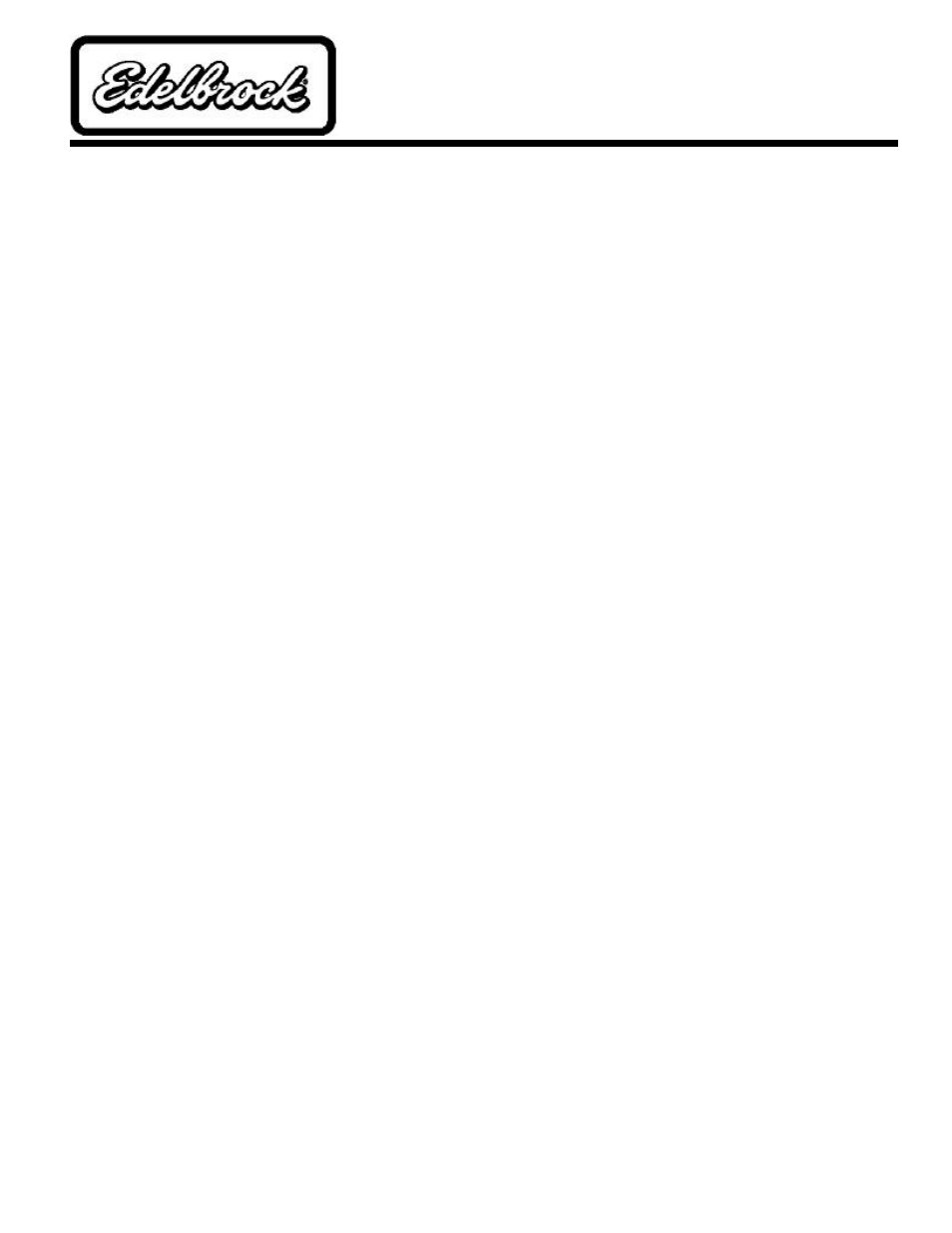 Edelbrock 2001 PT Cruiser User Manual | 2 pages