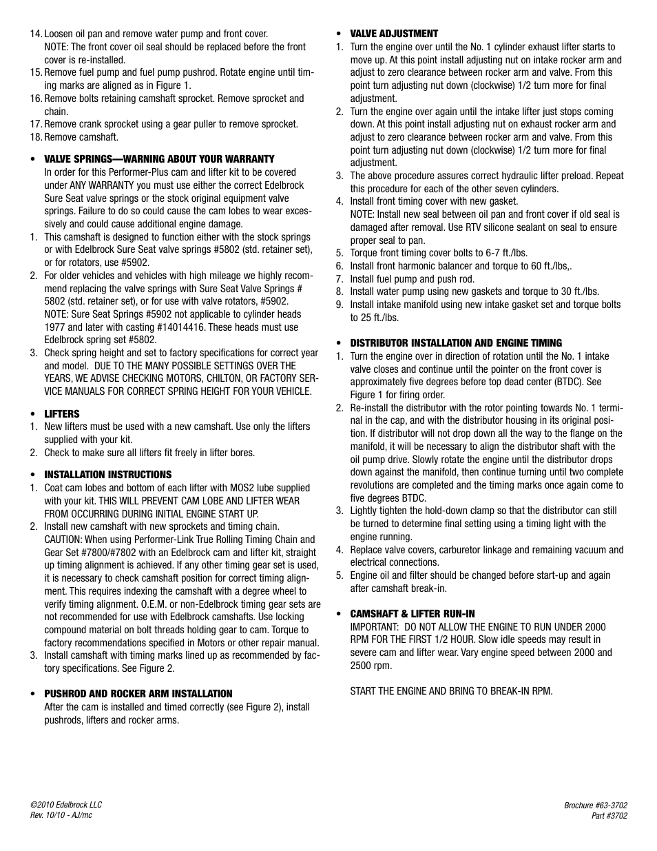 Edelbrock 305 User Manual | Page 2 / 4