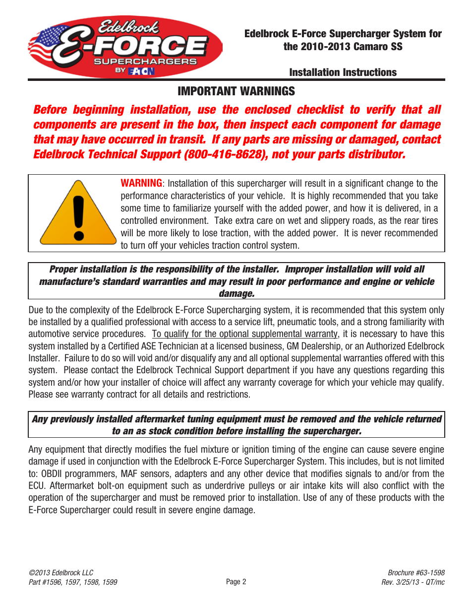 Edelbrock 2010 User Manual | Page 3 / 28